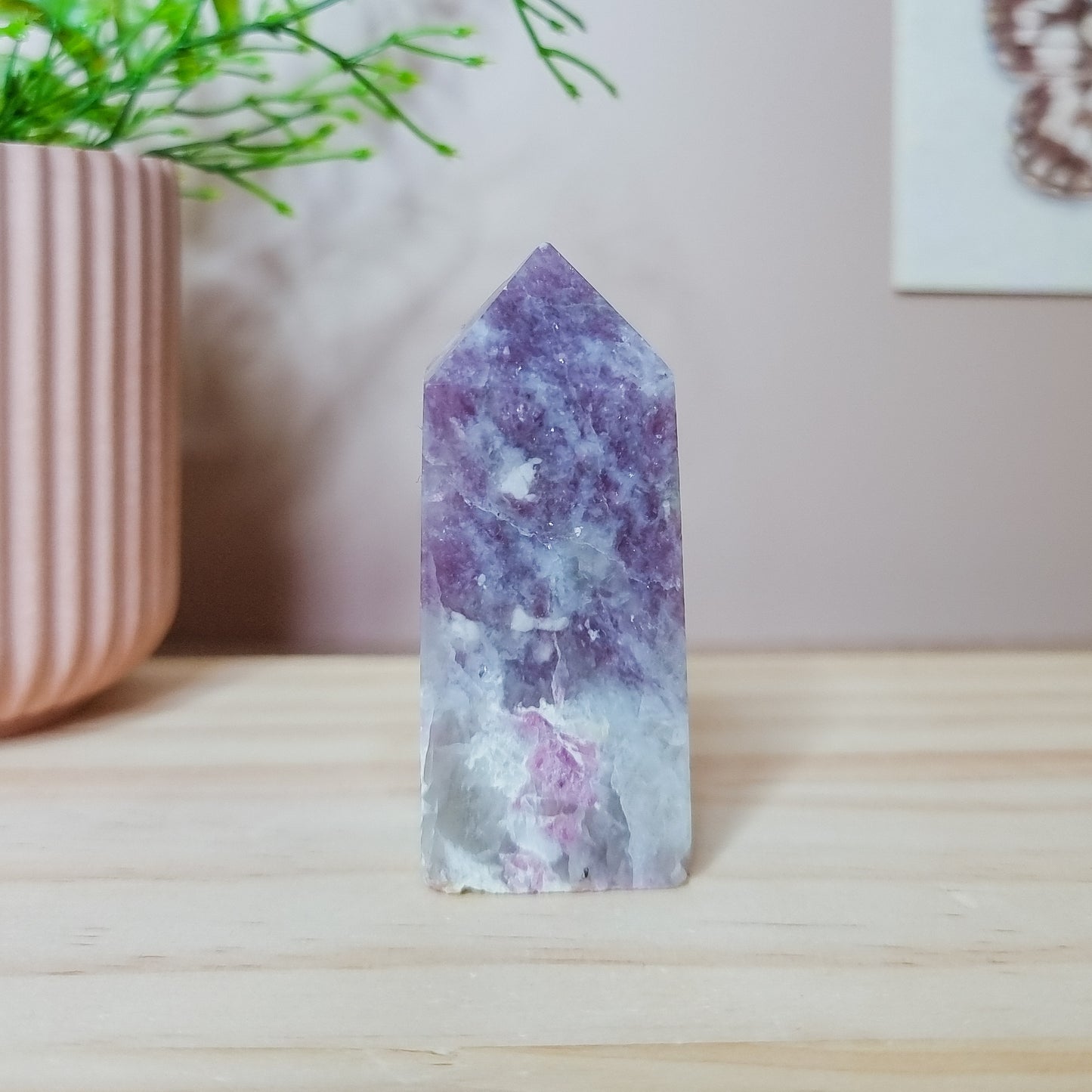 Lepidolite with Pink Tourmaline and Quartz Tower