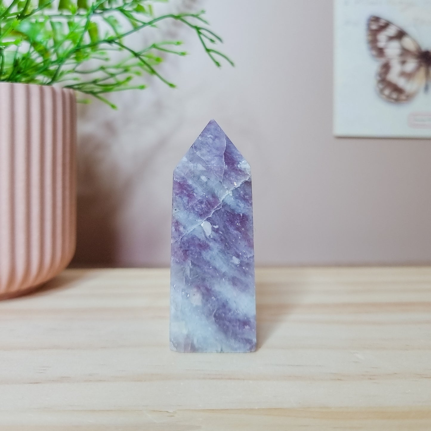 Lepidolite with Pink Tourmaline and Quartz Tower