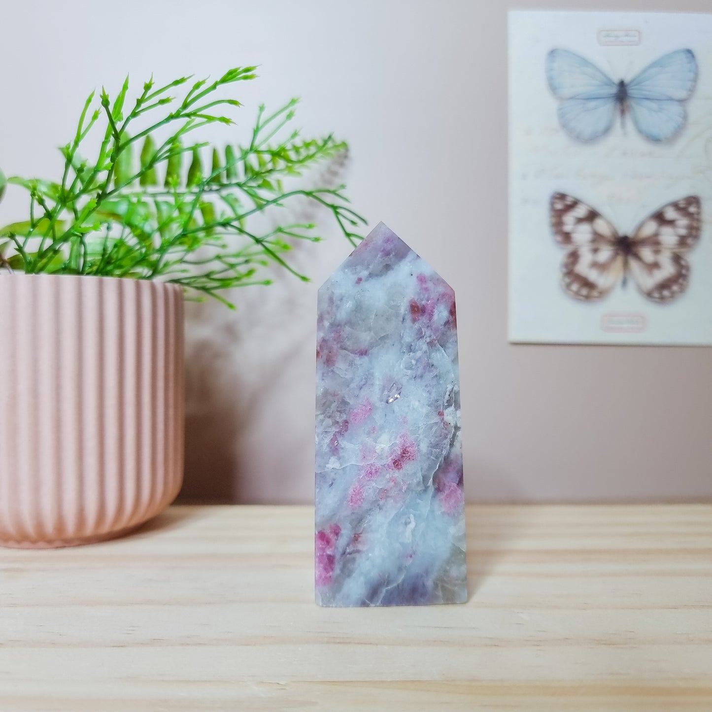 Lepidolite with Pink Tourmaline and Quartz Tower