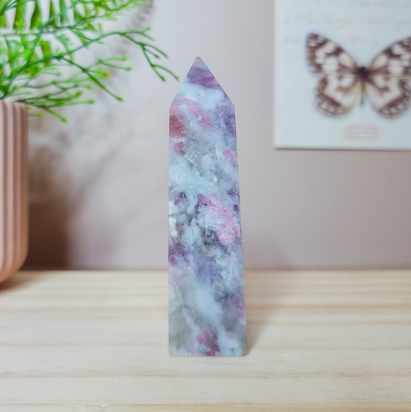 Lepidolite with Pink Tourmaline and Quartz Tower