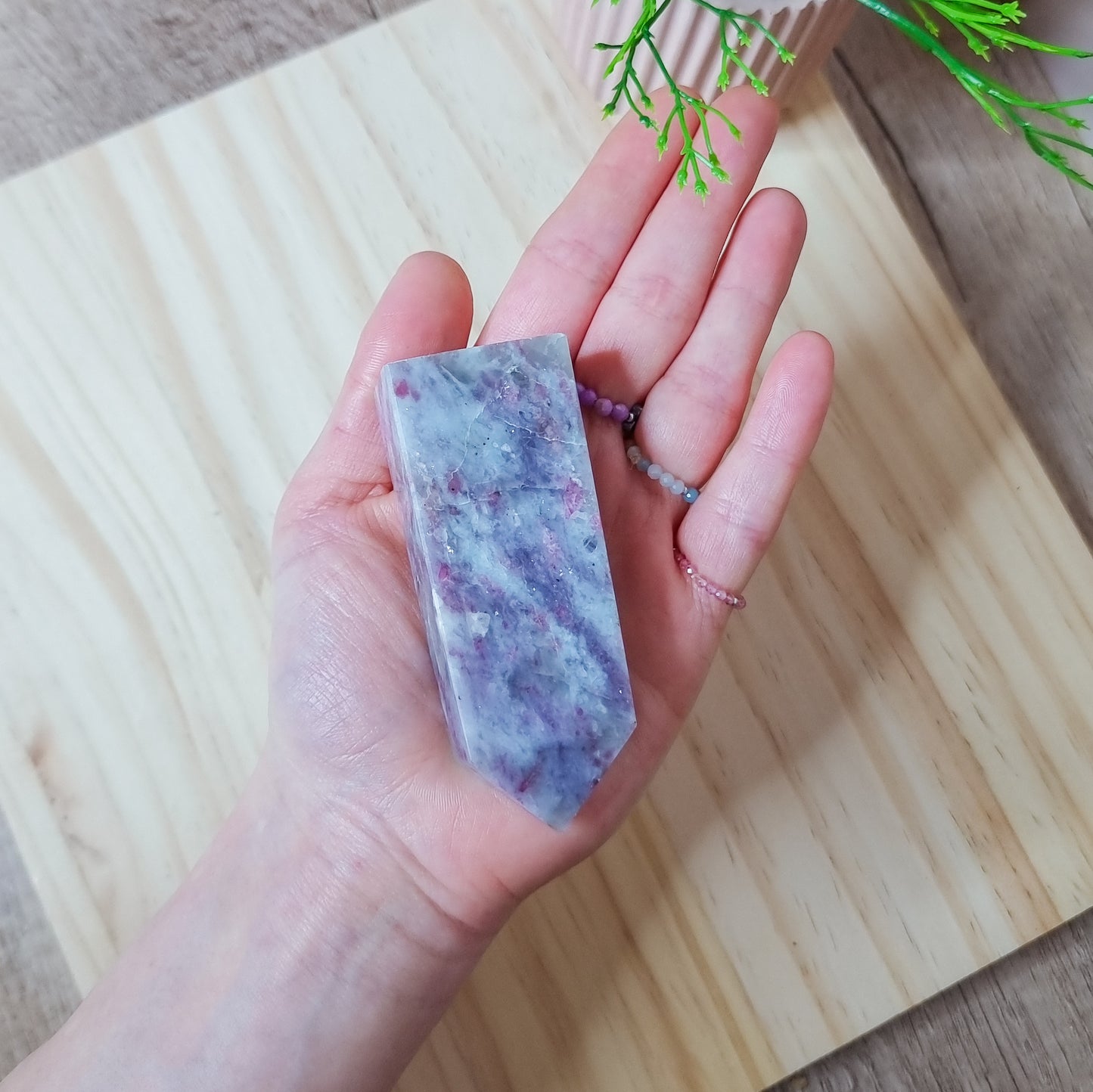 Lepidolite with Pink Tourmaline and Quartz Tower