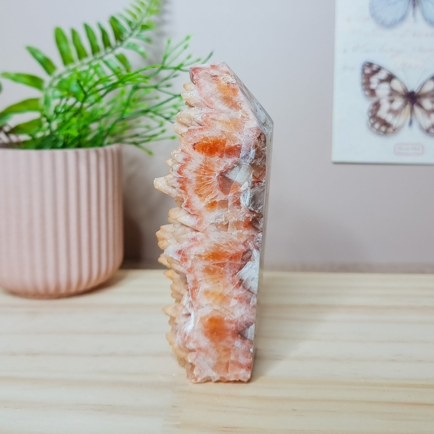 Raw Red Calcite Cluster Tower