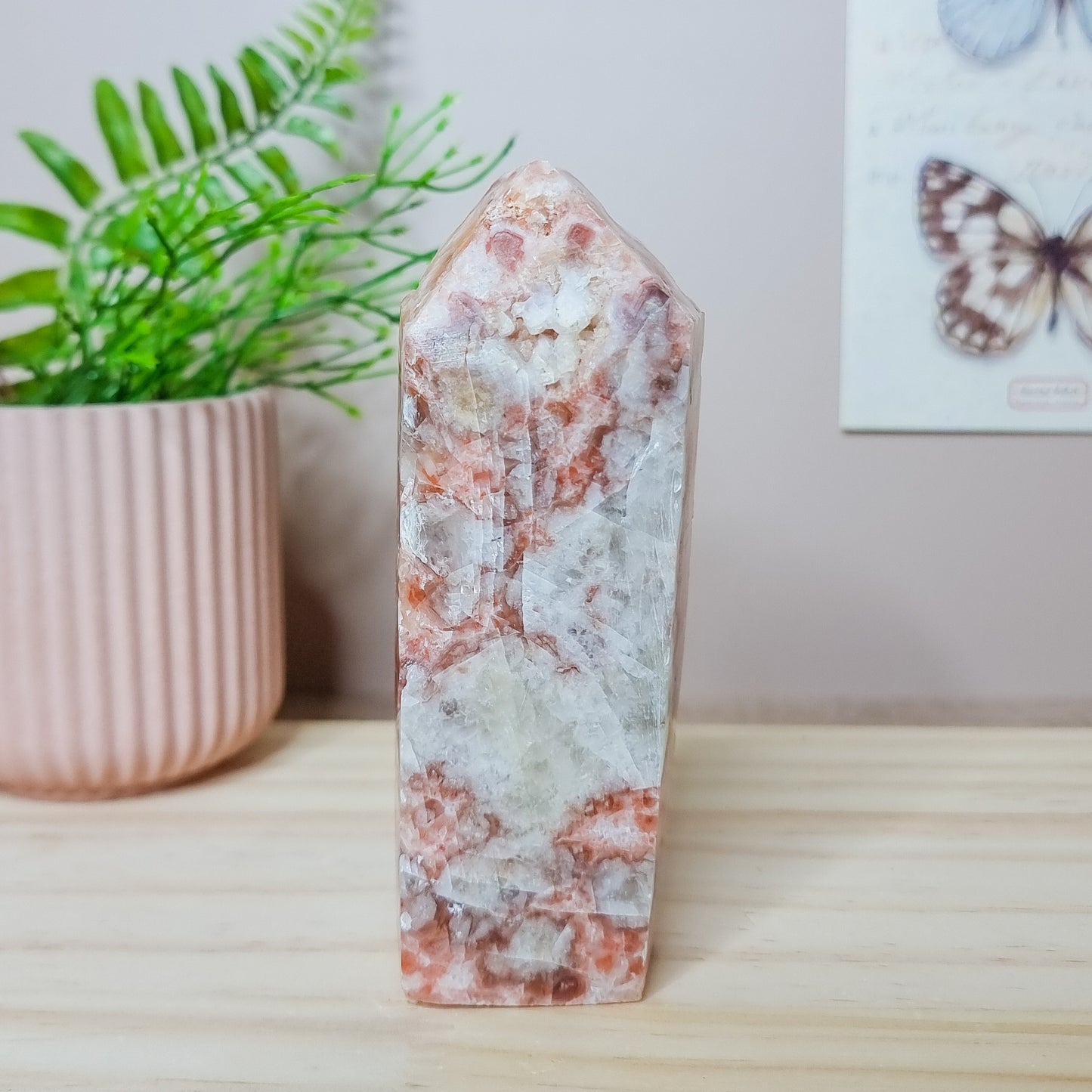 Raw Red Calcite Cluster Tower