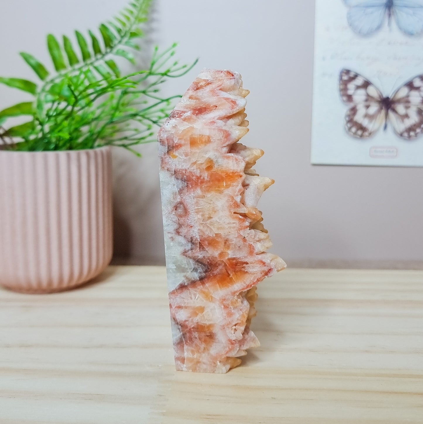 Raw Red Calcite Cluster Tower