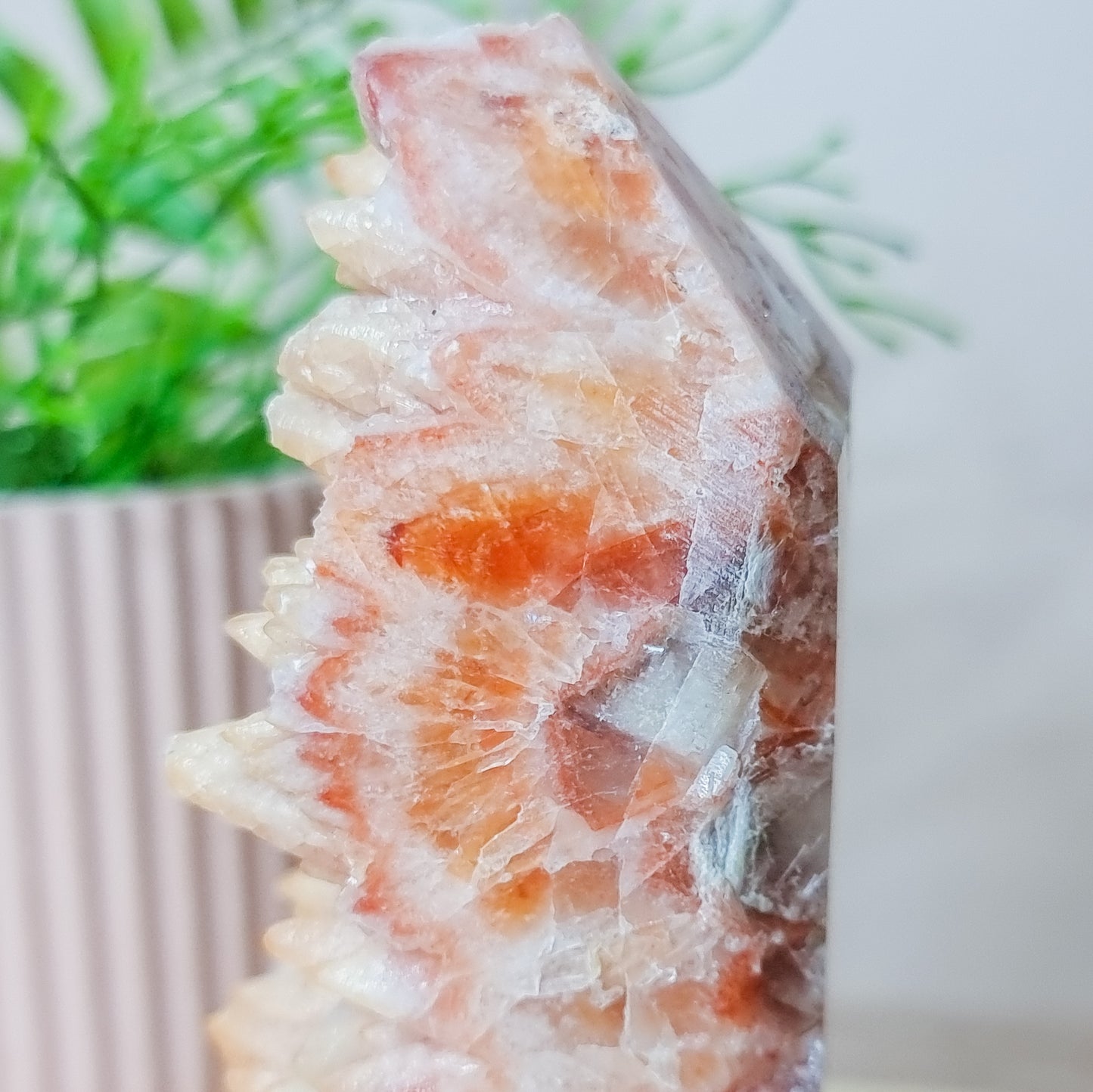 Raw Red Calcite Cluster Tower