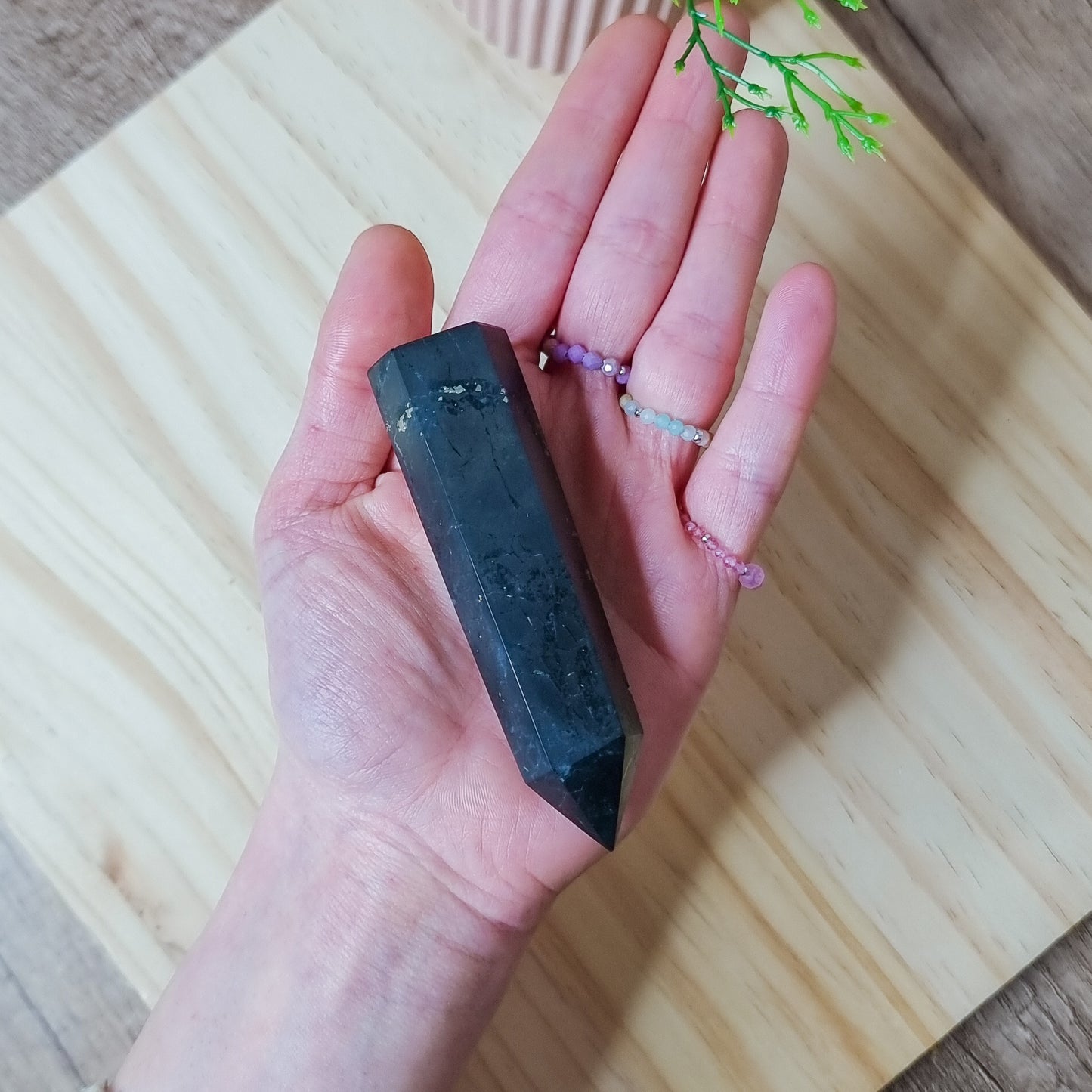 Shungite with Pyrite Tower