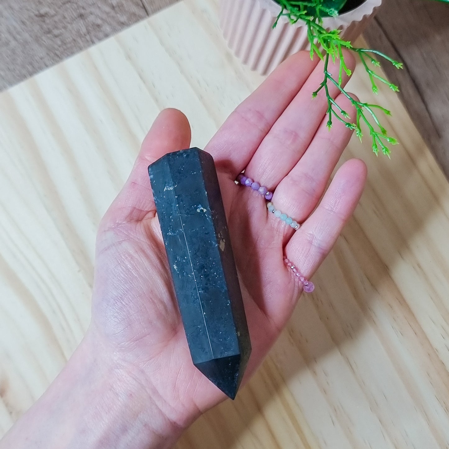 Shungite with Pyrite Tower