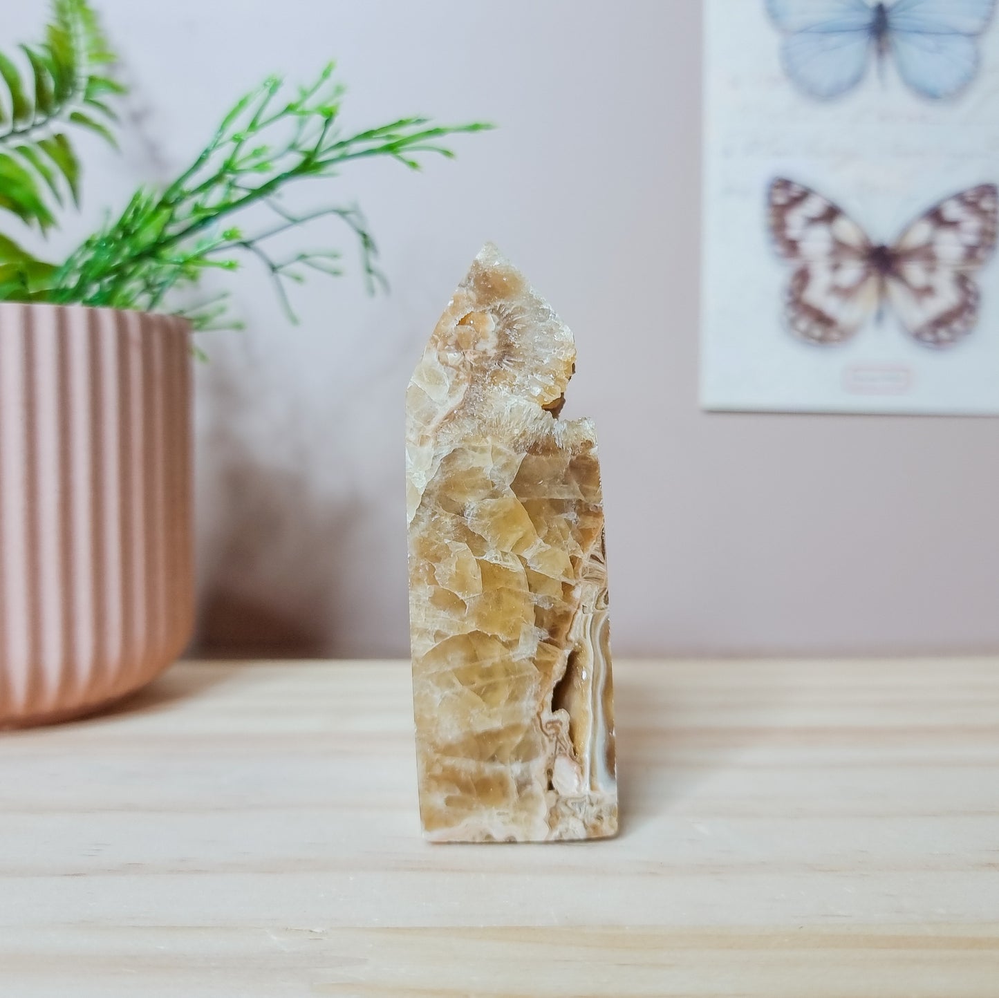 Chocolate Calcite Tower with Druzy