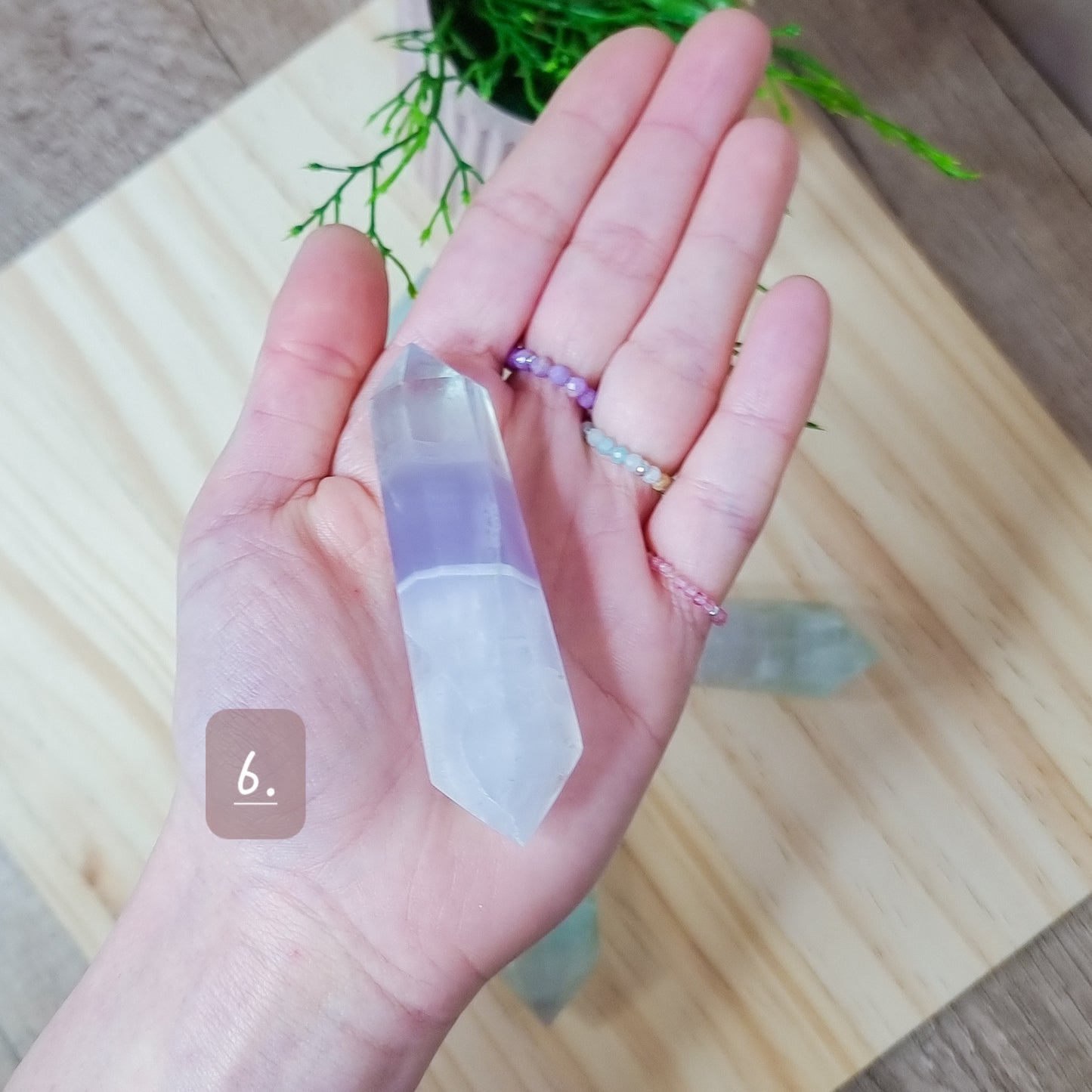 Lavender/Yttrium Fluorite Double Terminated Point