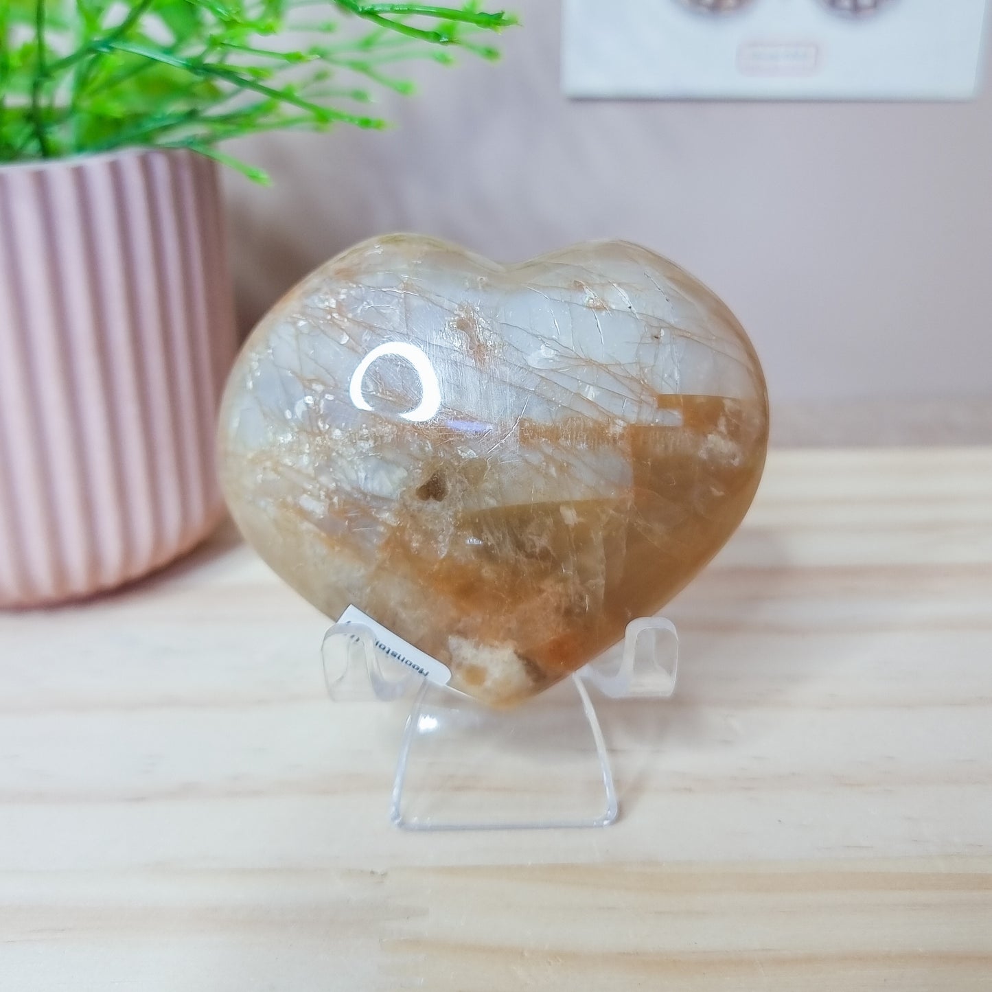 Peach Moonstone Big Heart