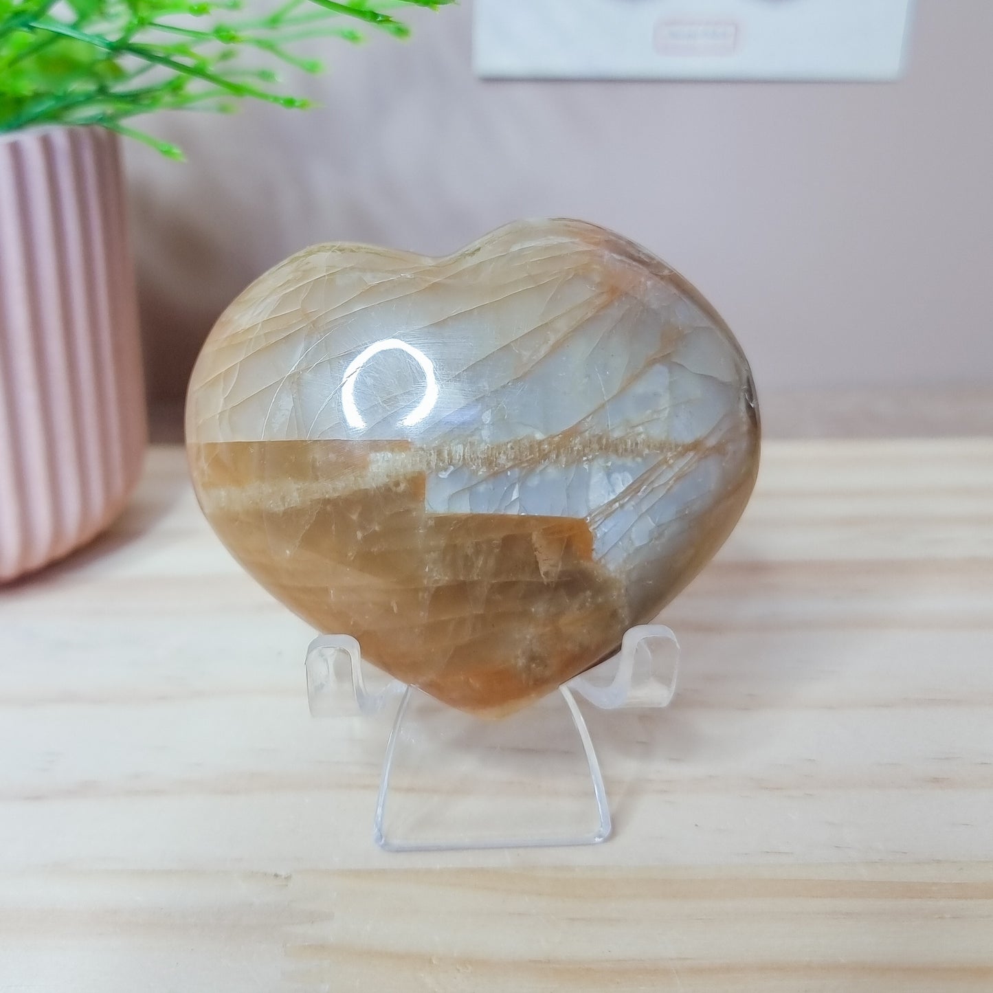 Peach Moonstone Big Heart