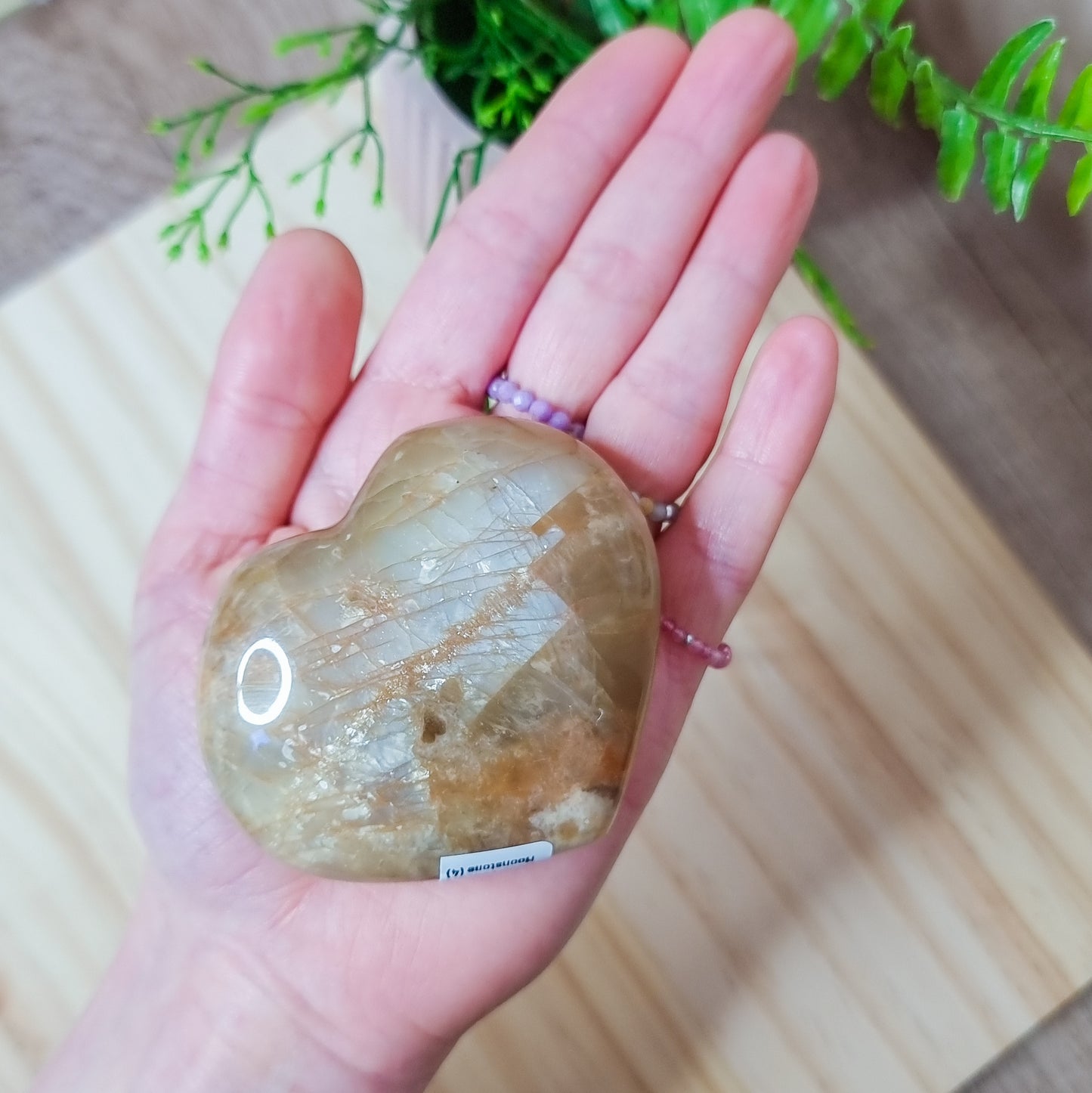 Peach Moonstone Big Heart