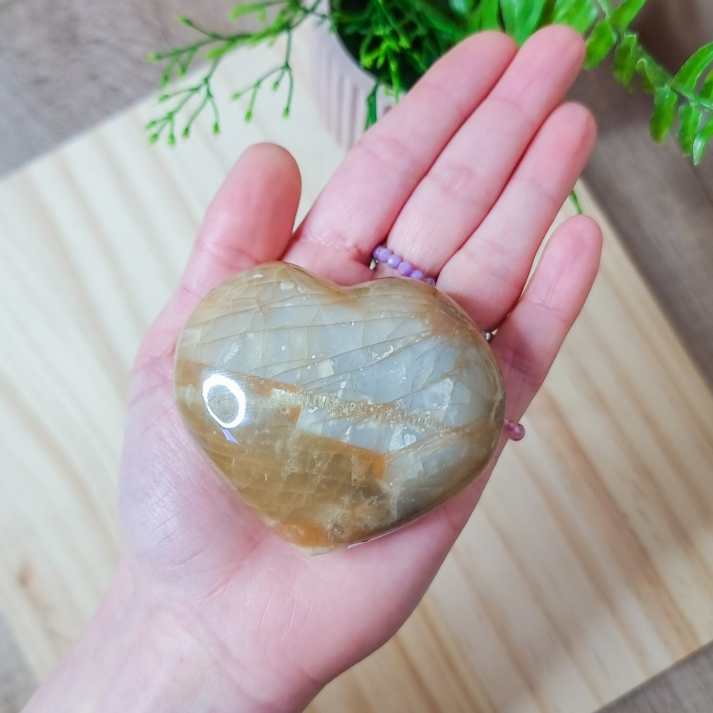 Peach Moonstone Big Heart