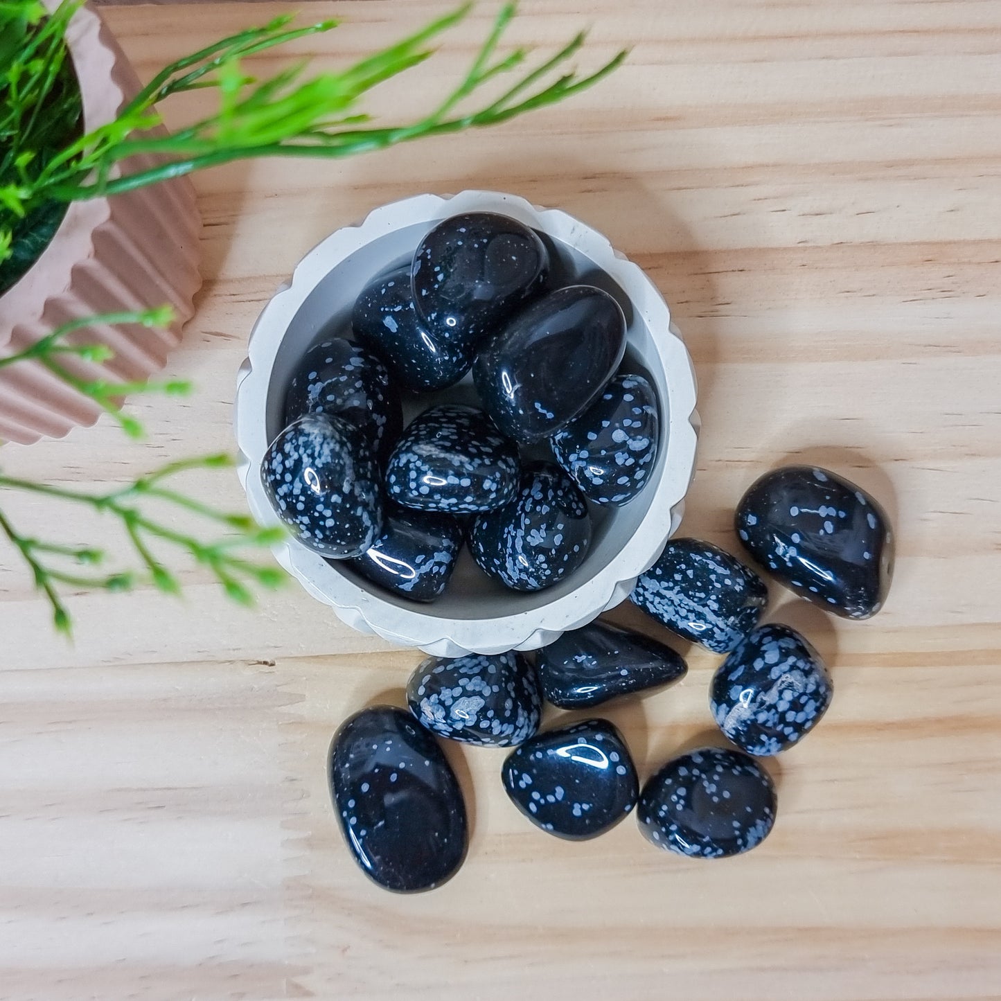 Snowflake Obsidian Tumbled Stones