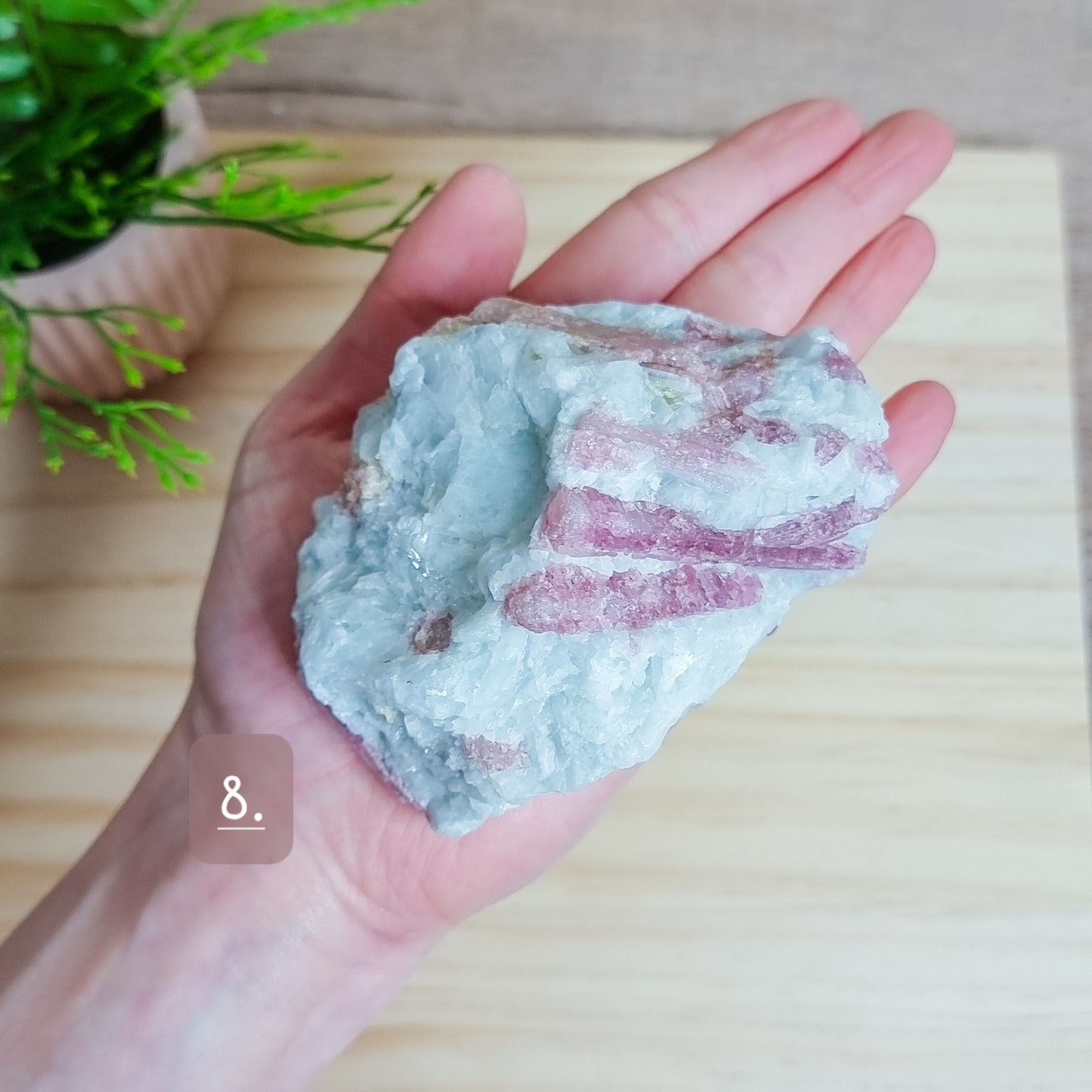 Pink Tourmaline in Quartz Raw Stone