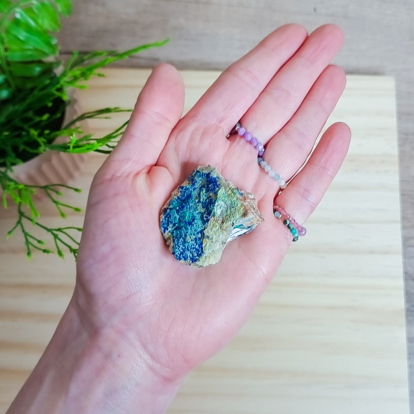 Azurite with Malachite and Barite Specimen