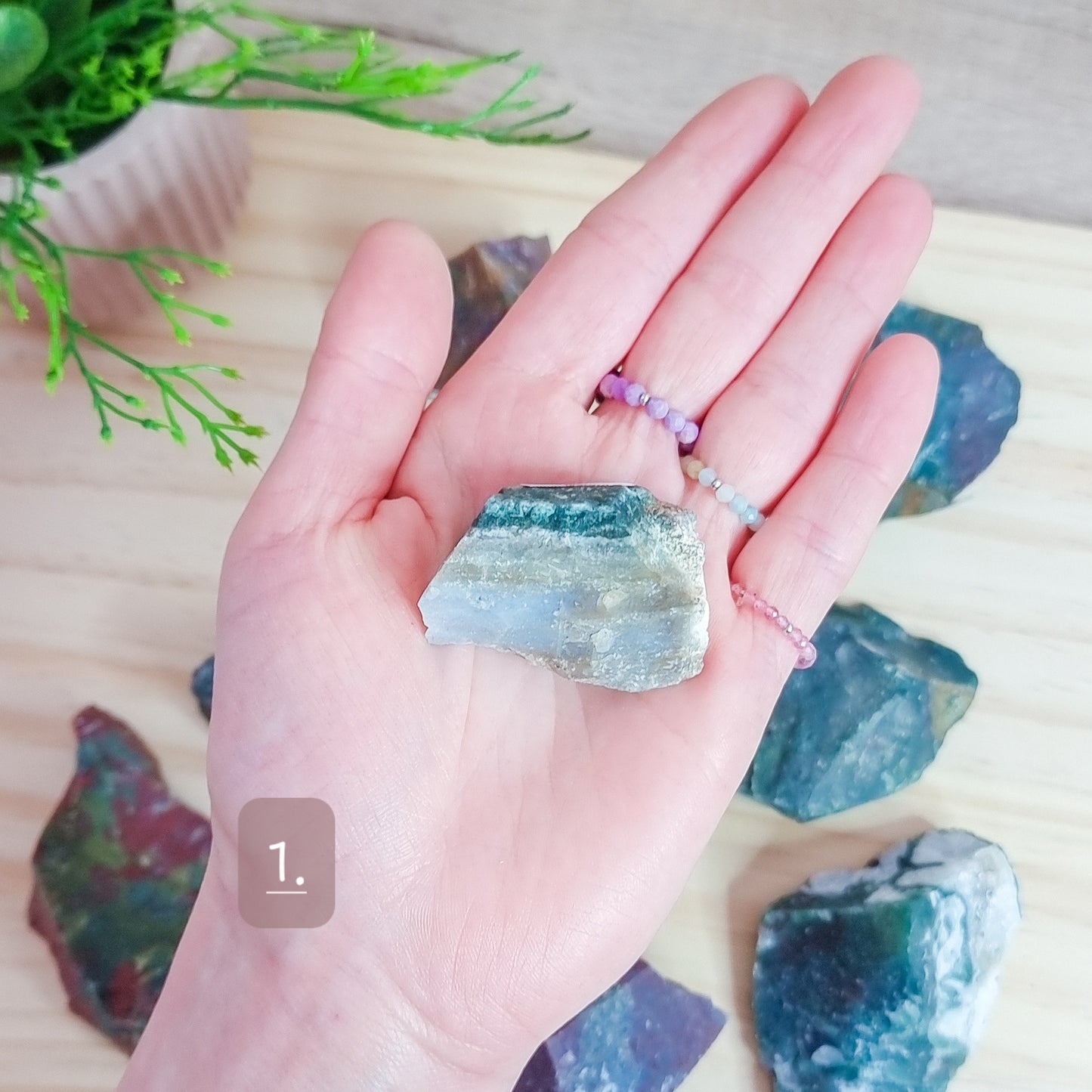 Heliotrope/Bloodstone Raw Stone