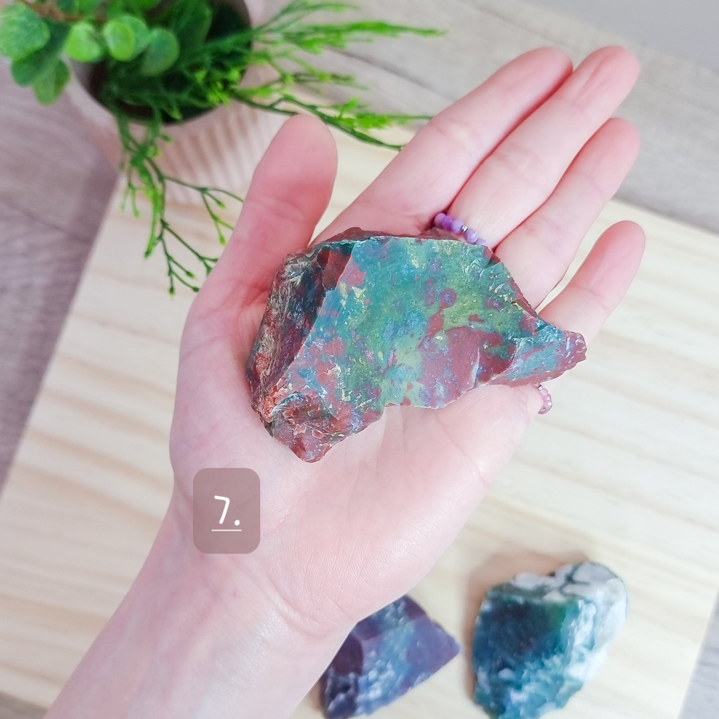 Heliotrope/Bloodstone Raw Stone