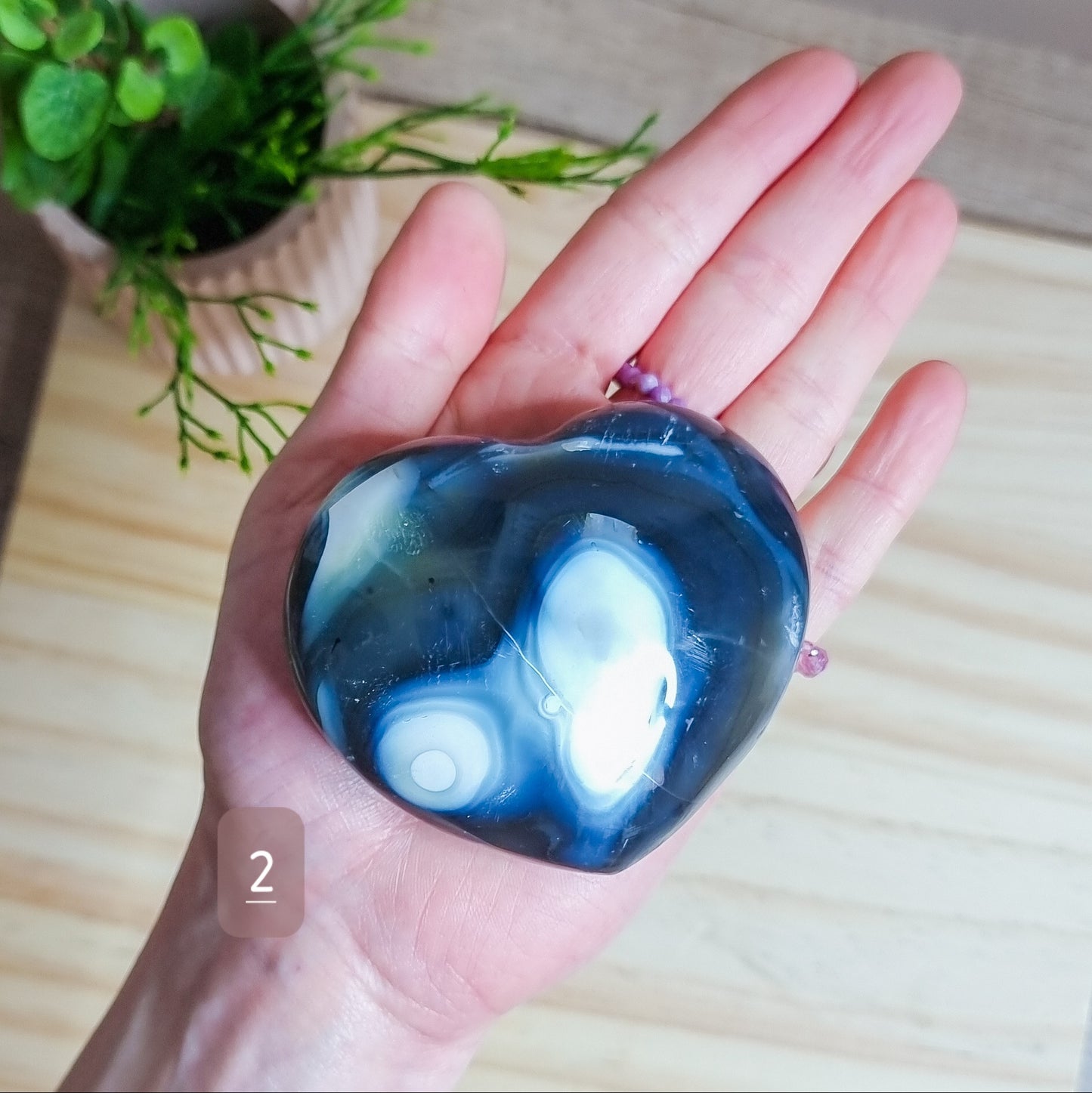 Orca Agate Hearts