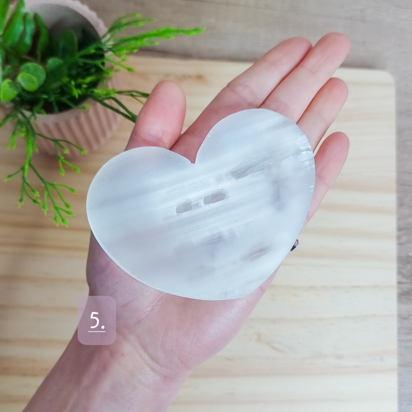 Satin Spar/Selenite Heart Bowls
