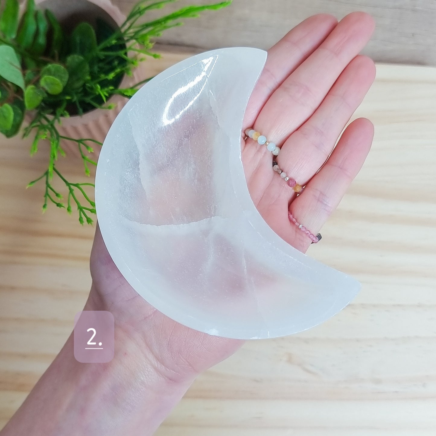 Satin Spar/Selenite Moon Bowls