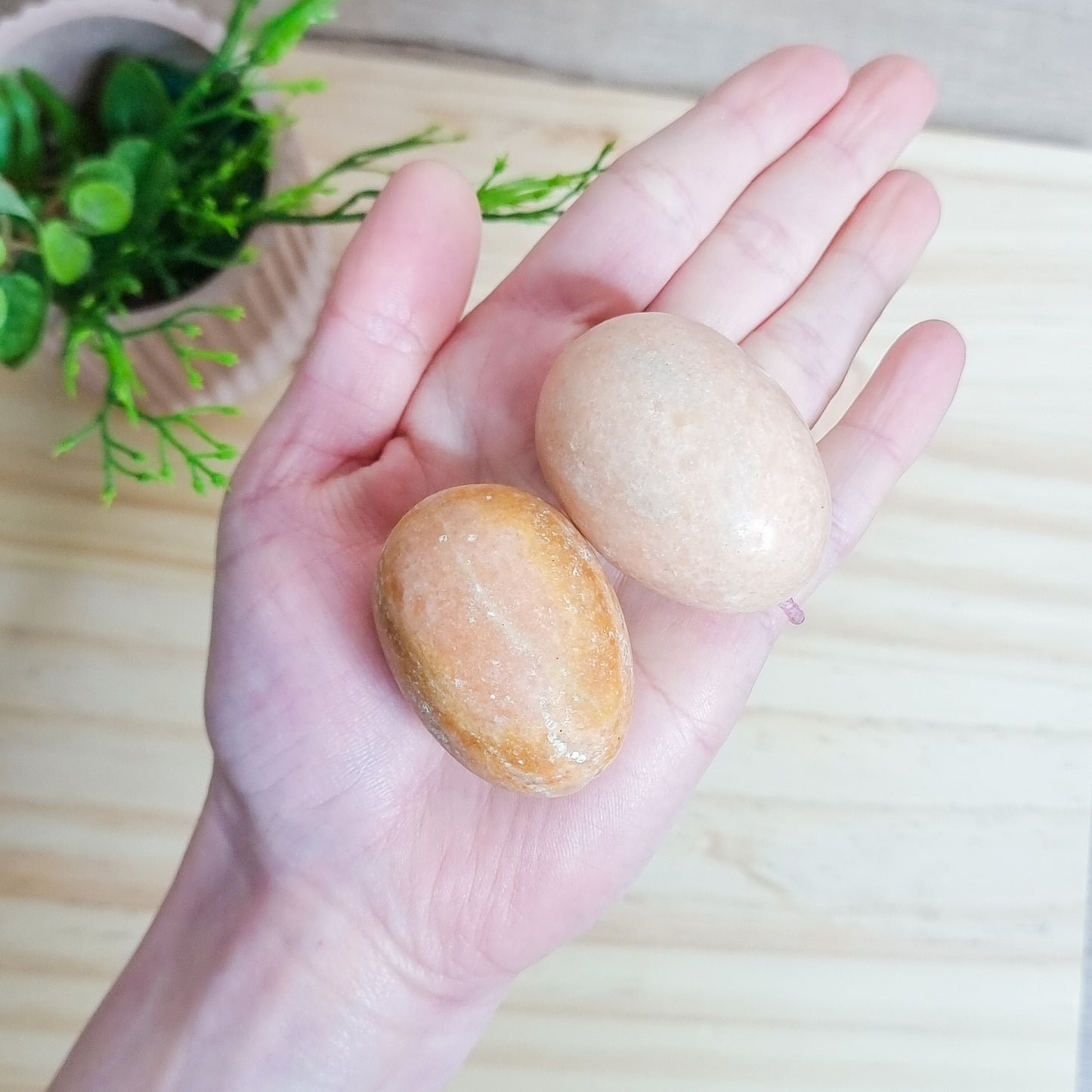 Green Jade and Calcite Eggs
