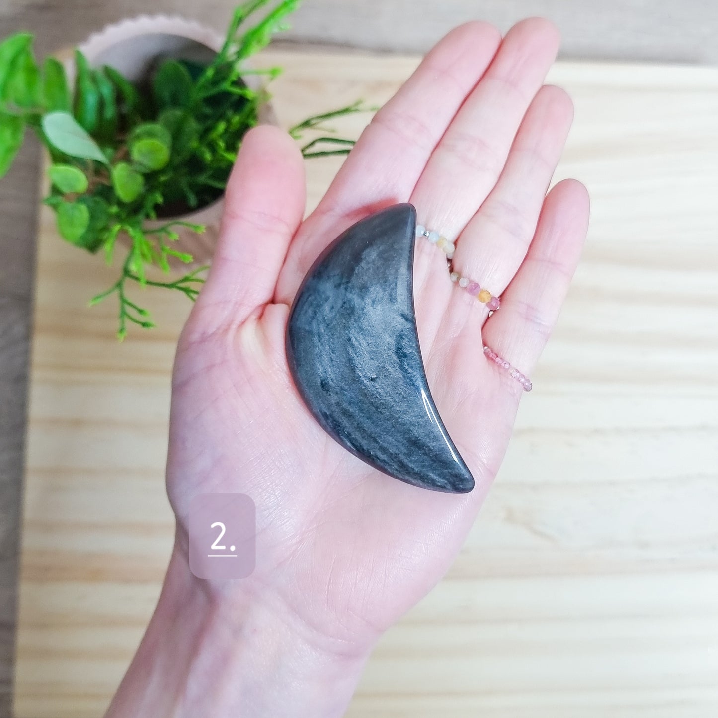 Silver Sheen Obsidian Moons