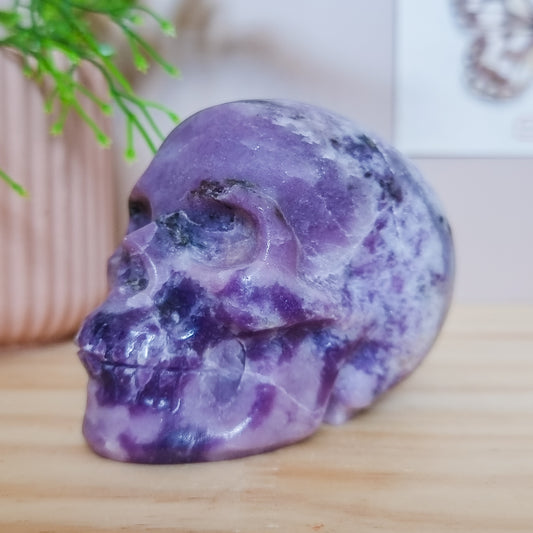 Lepidolite Skull