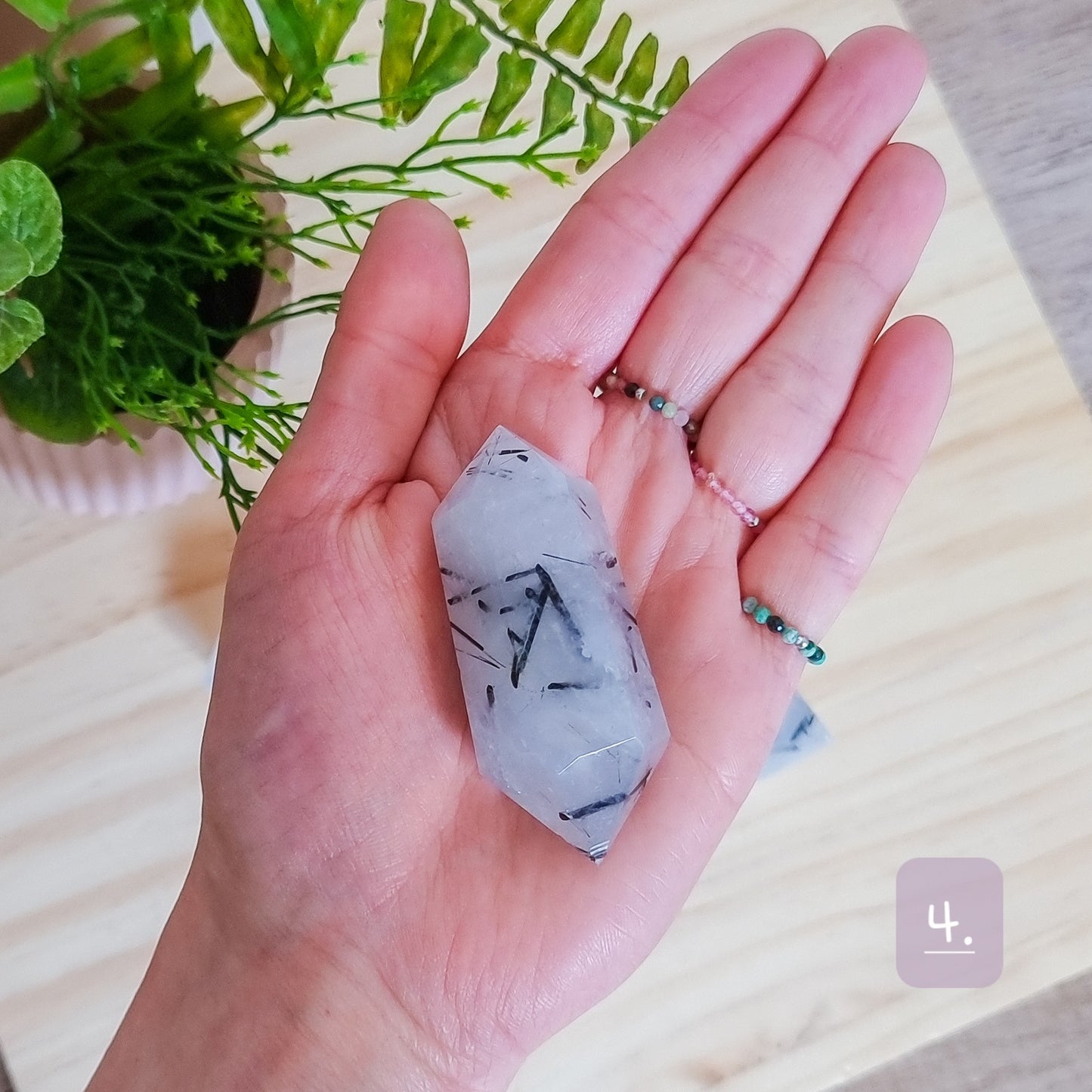 Black Tourmaline in Quartz Double Terminated Points