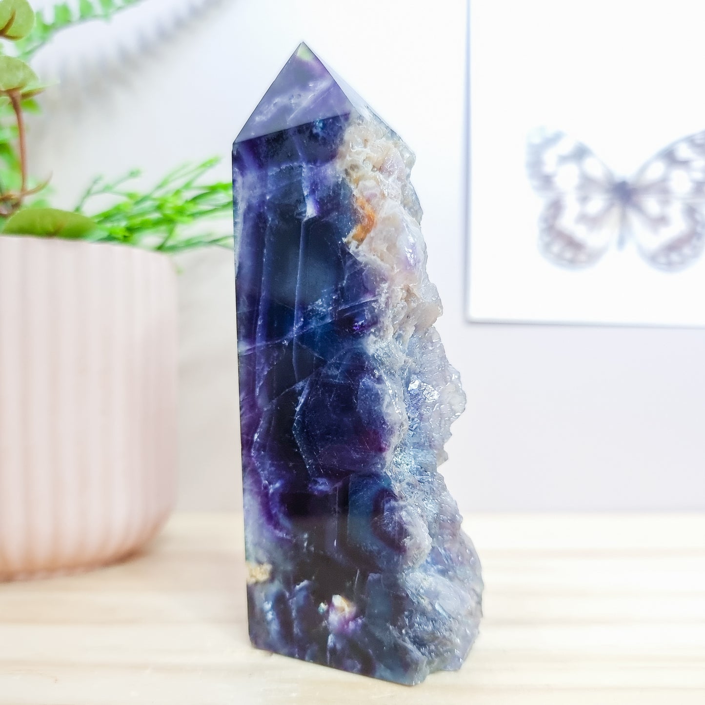 Purple and Blue Fluorite Tower