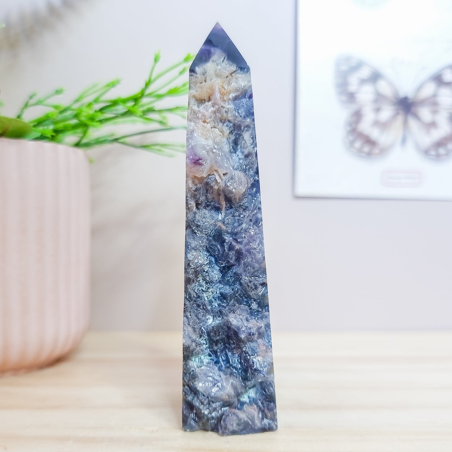 Purple and Blue Fluorite Tower