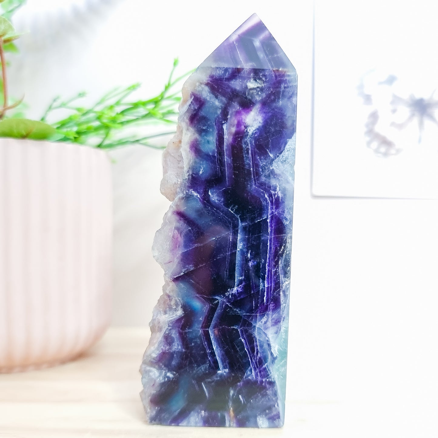 Purple and Blue Fluorite Tower