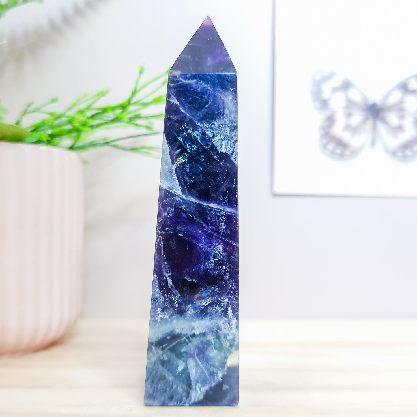 Purple and Blue Fluorite Tower