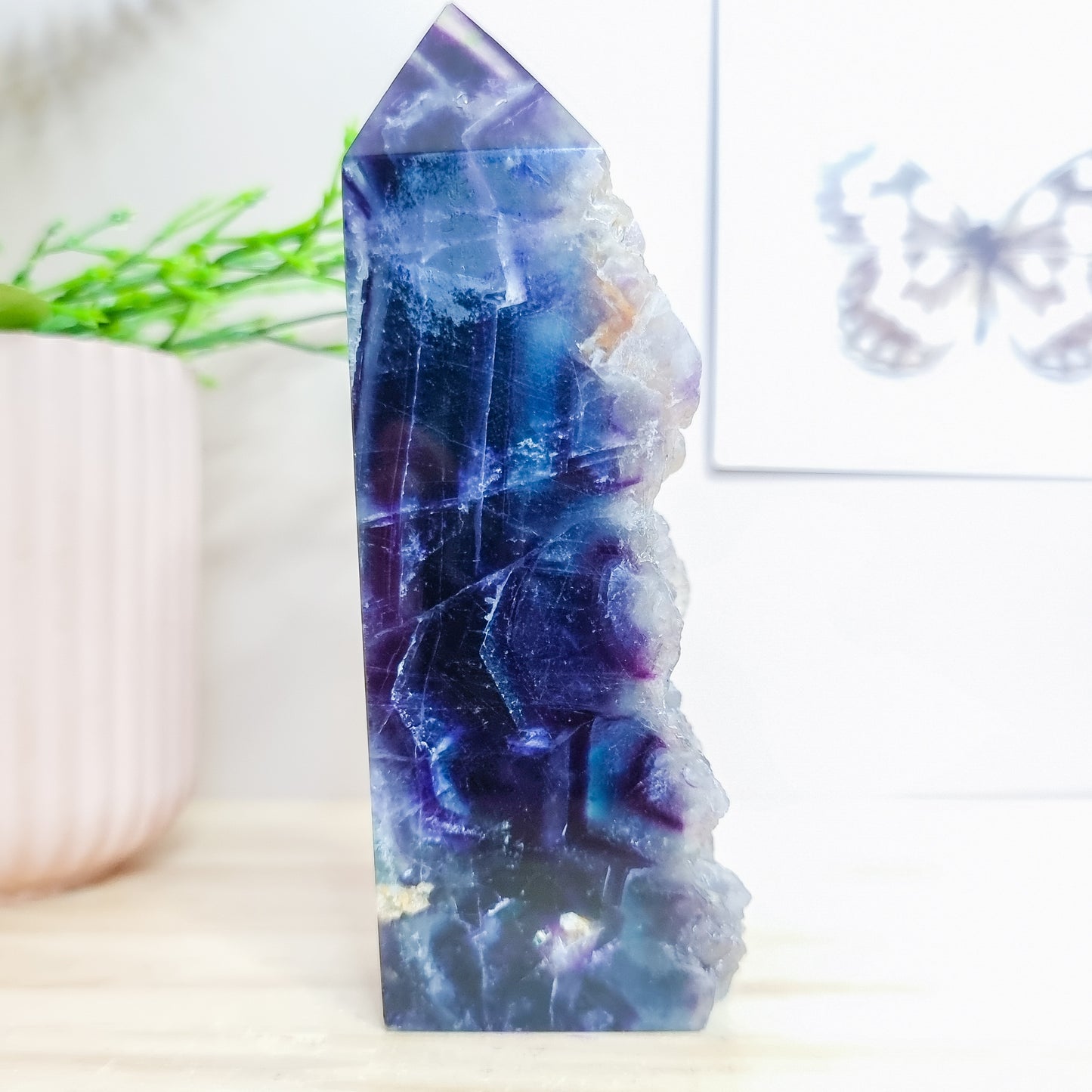 Purple and Blue Fluorite Tower