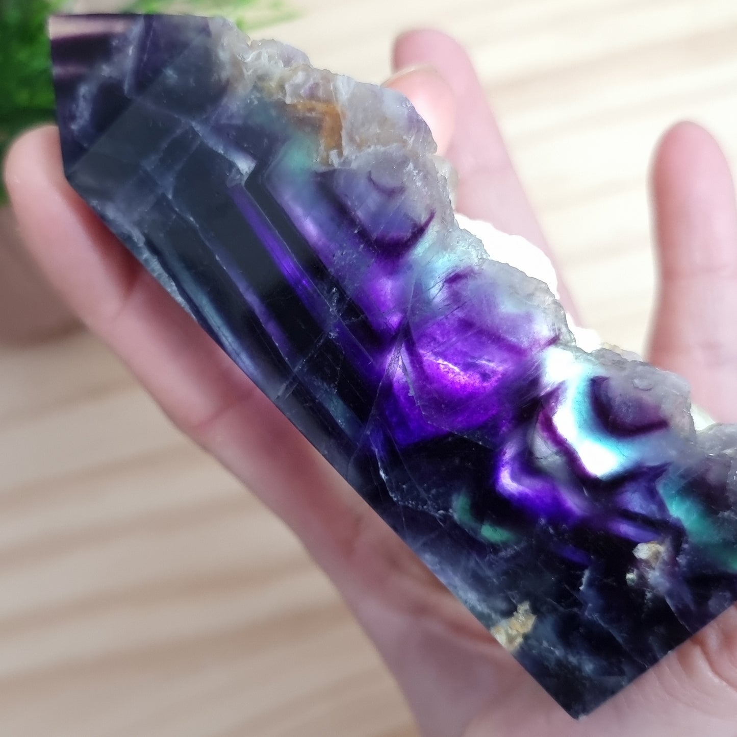 Purple and Blue Fluorite Tower