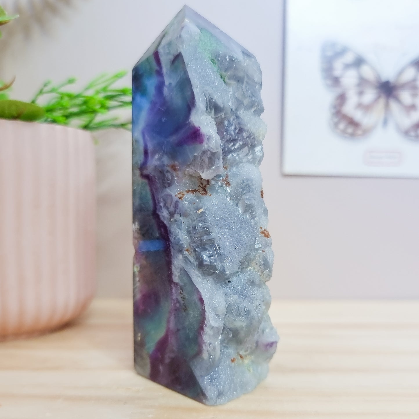 Purple, Green and Blue Fluorite Tower