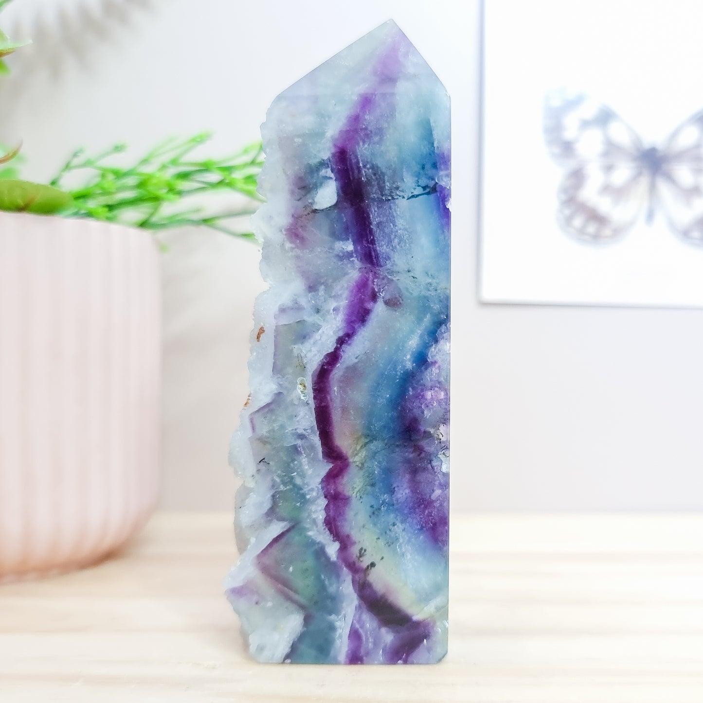 Purple, Green and Blue Fluorite Tower