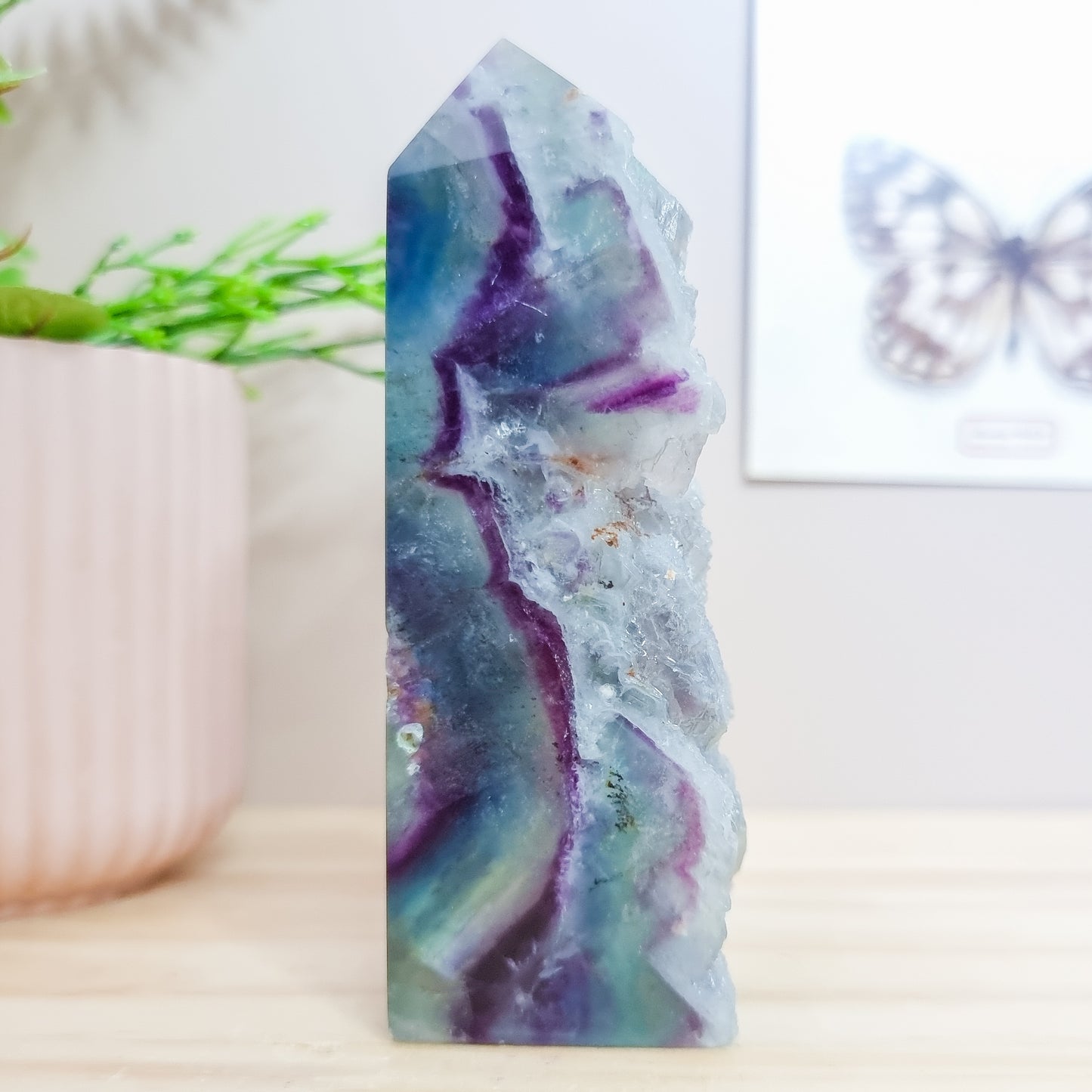 Purple, Green and Blue Fluorite Tower