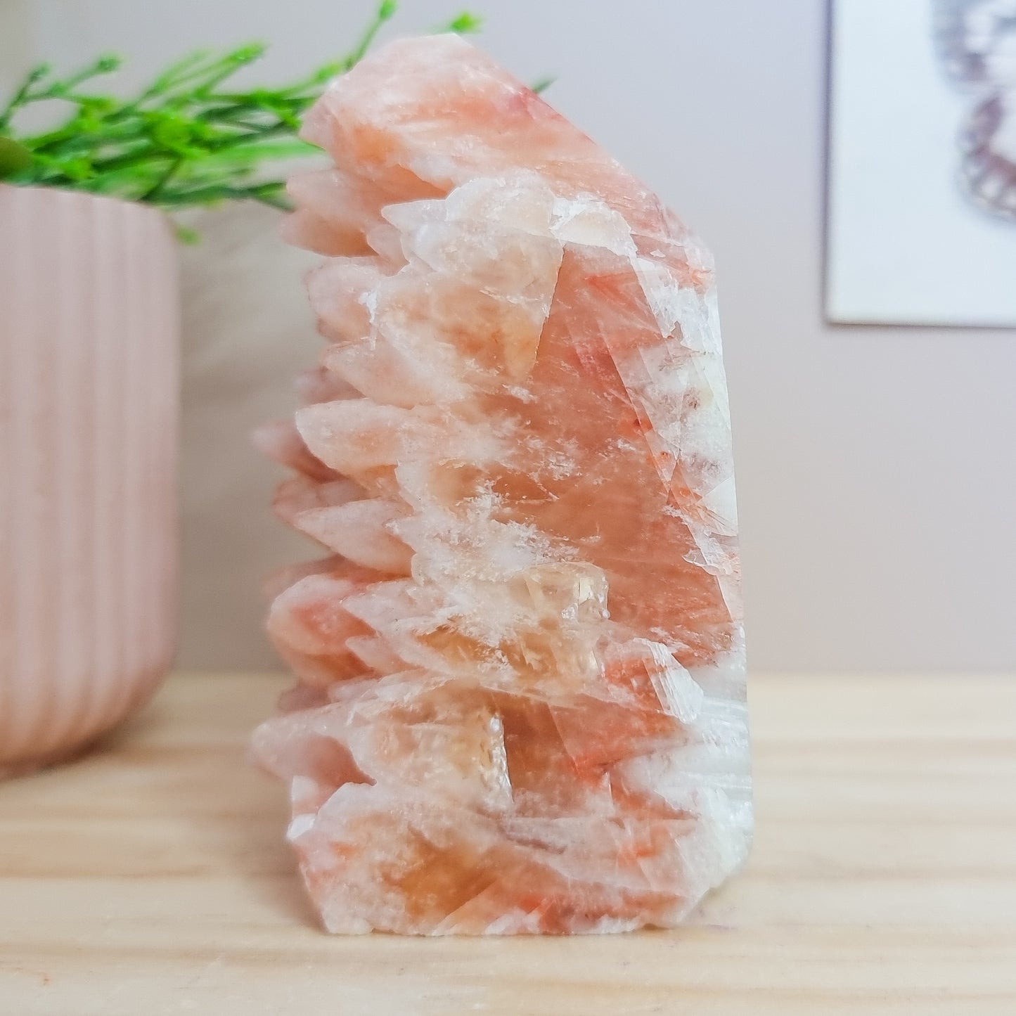 Raw Red Calcite Cluster Tower