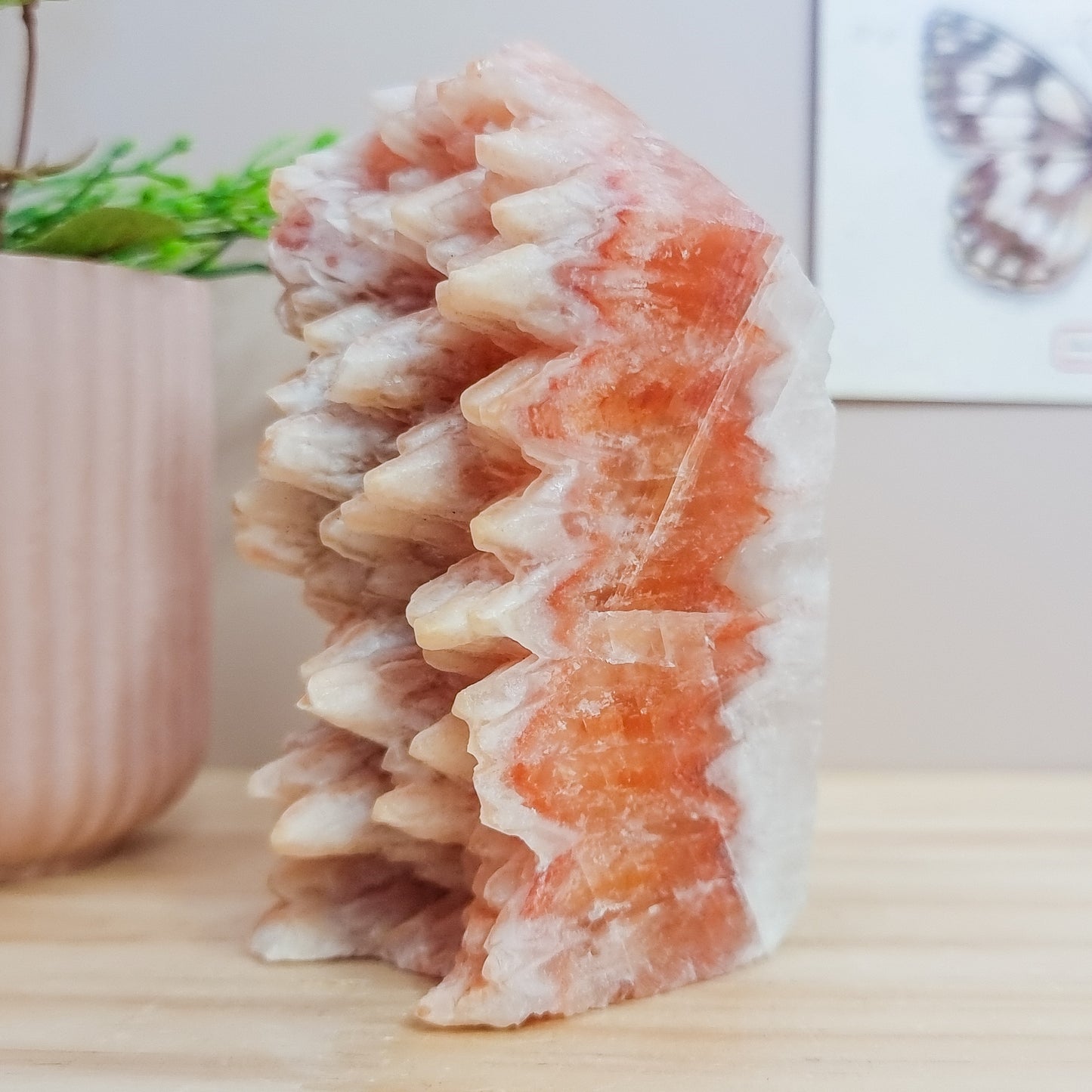 Raw Red Calcite Cluster Tower