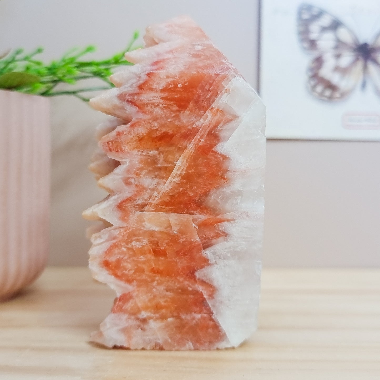 Raw Red Calcite Cluster Tower