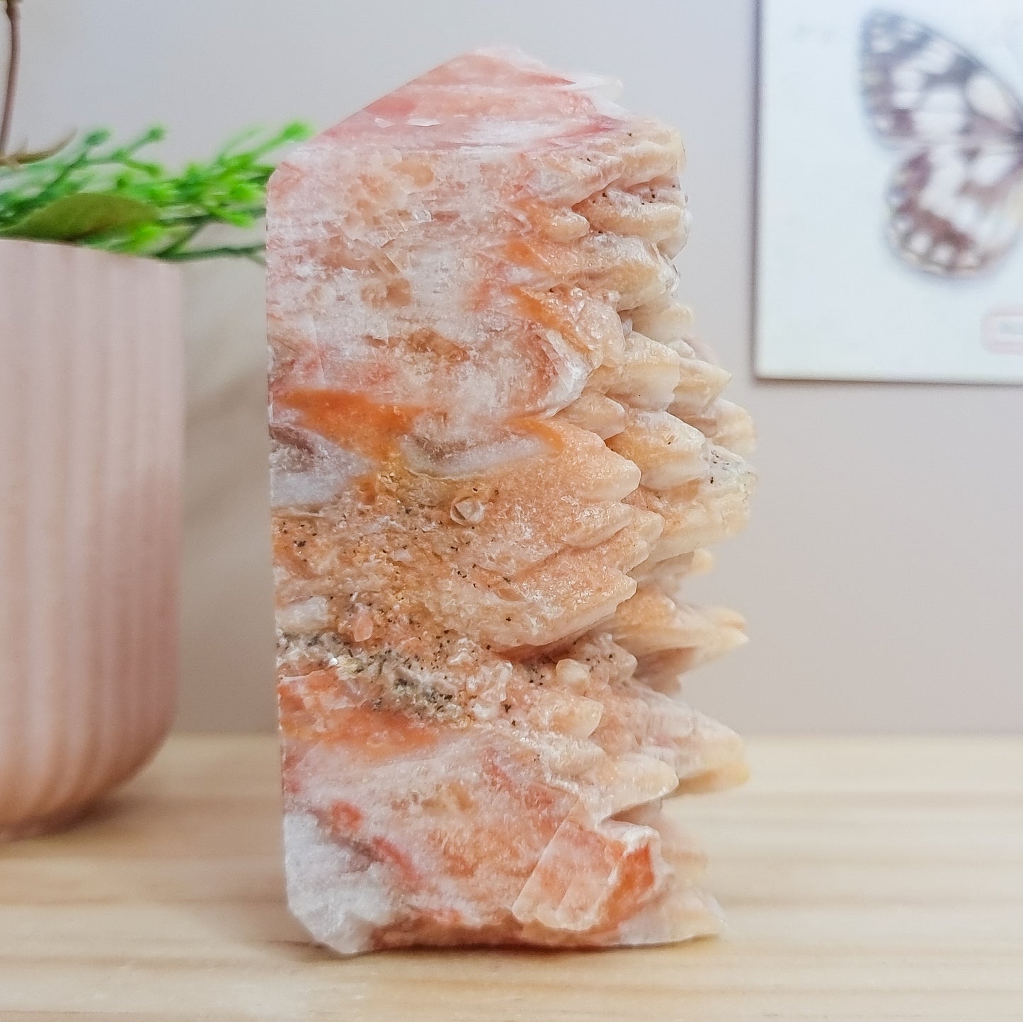 Raw Red Calcite Cluster Tower