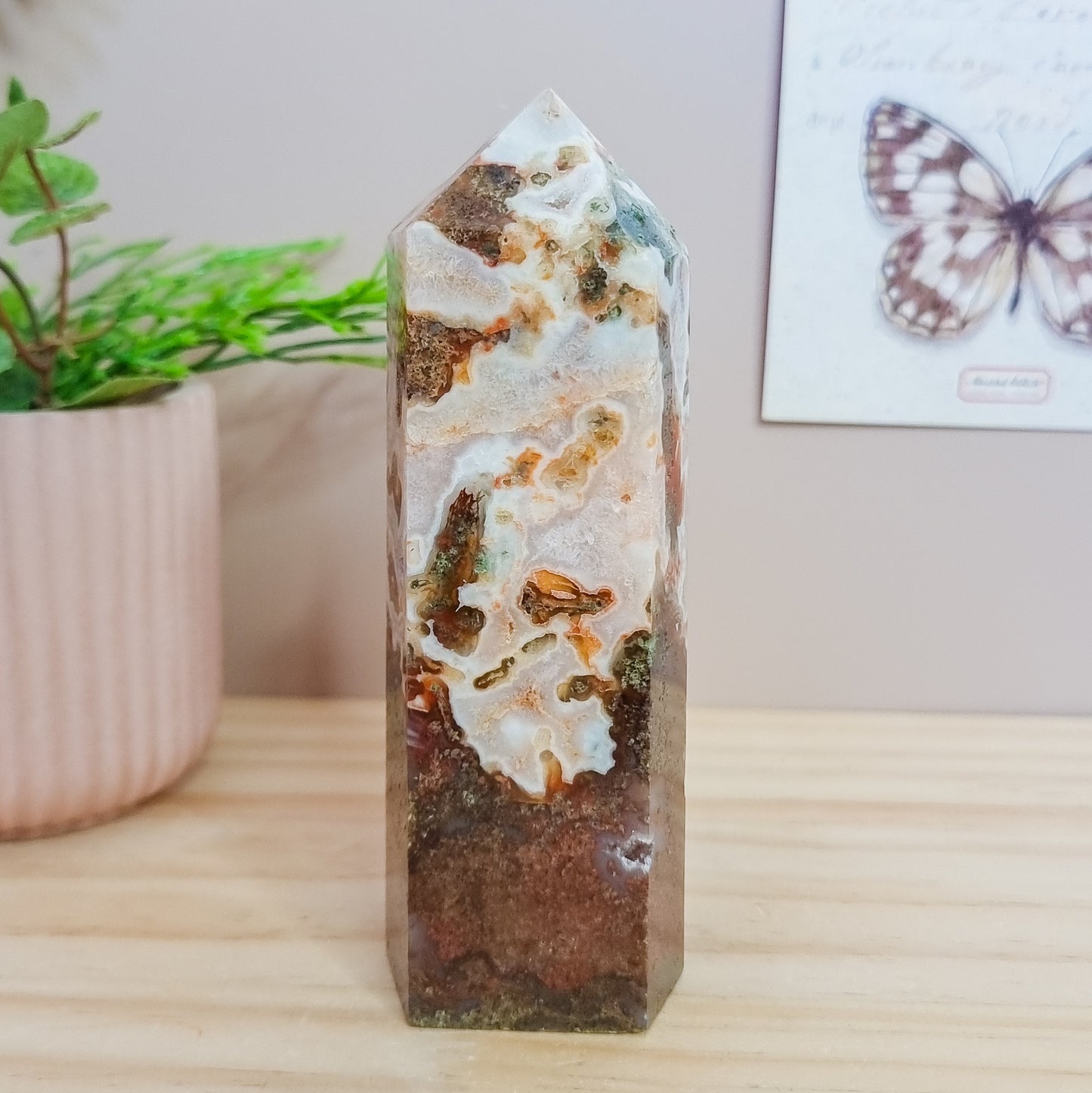 Red Moss Agate Tower