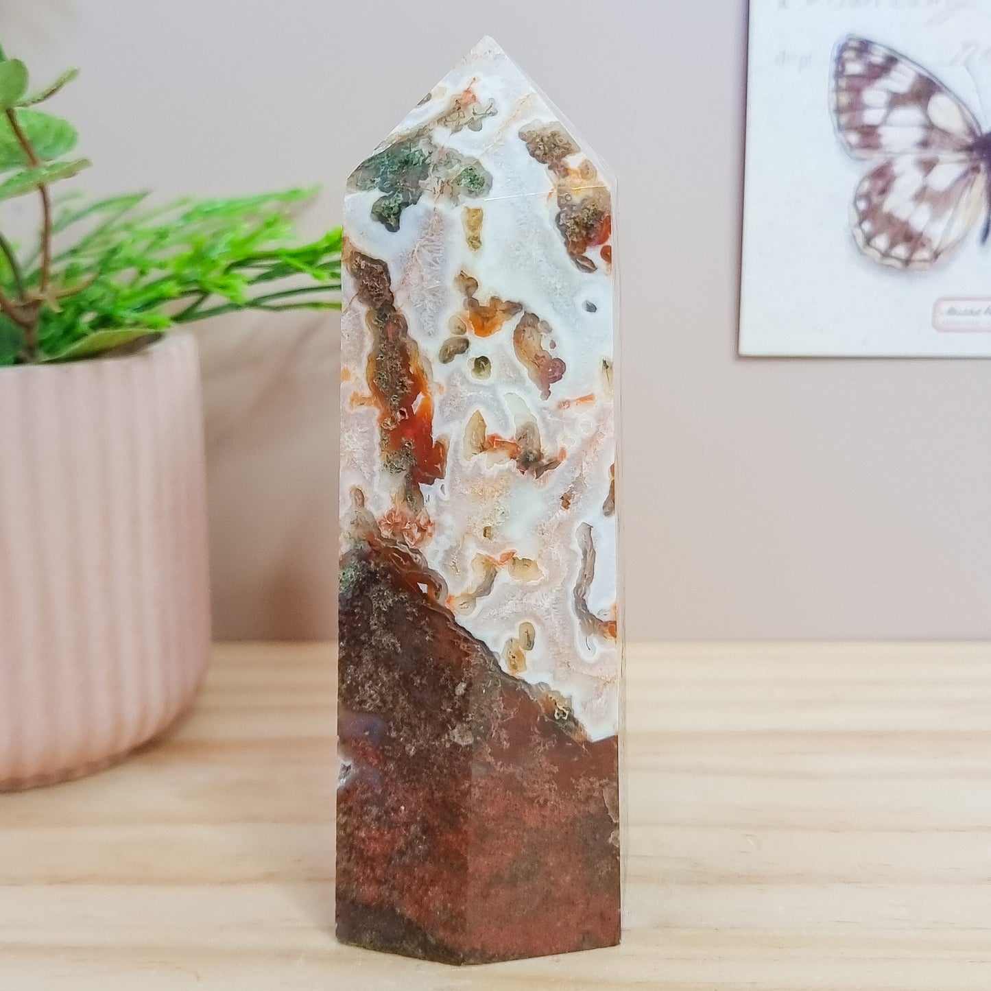 Red Moss Agate Tower