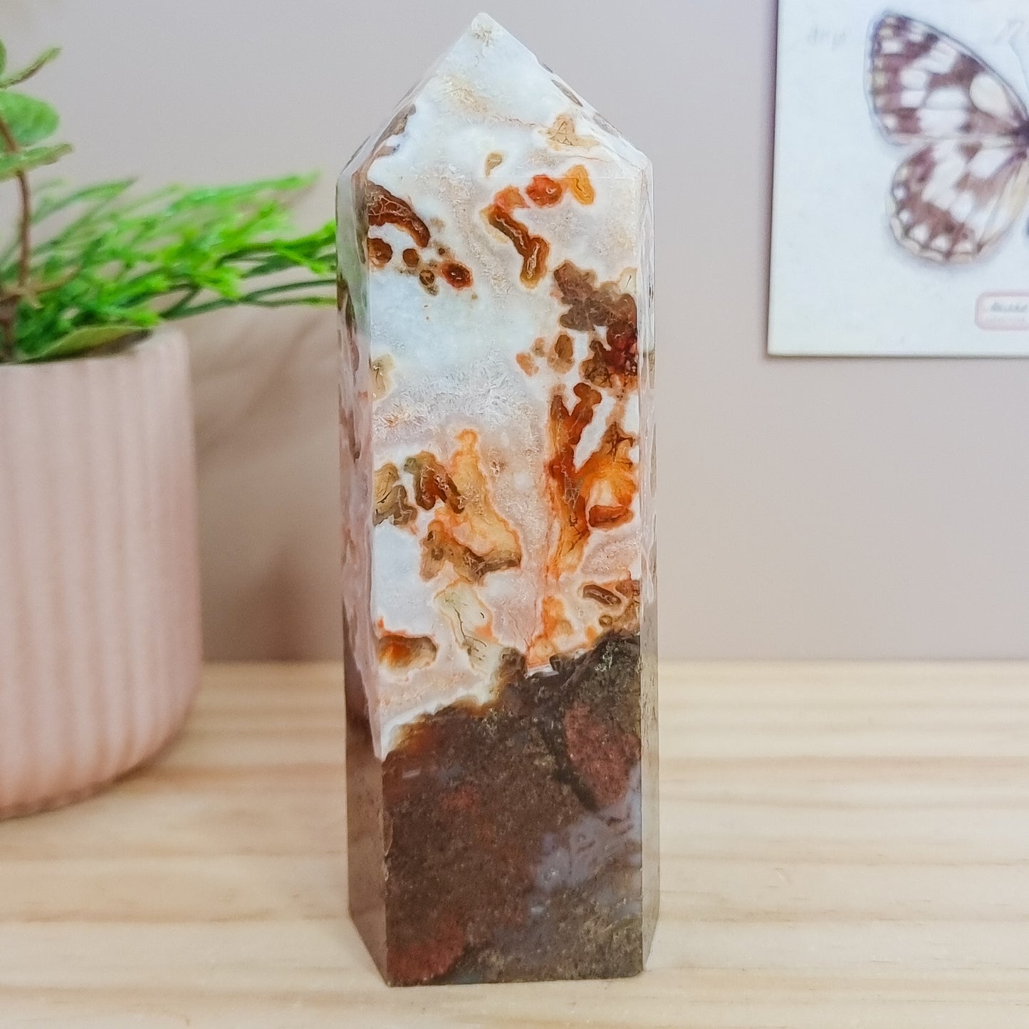 Red Moss Agate Tower