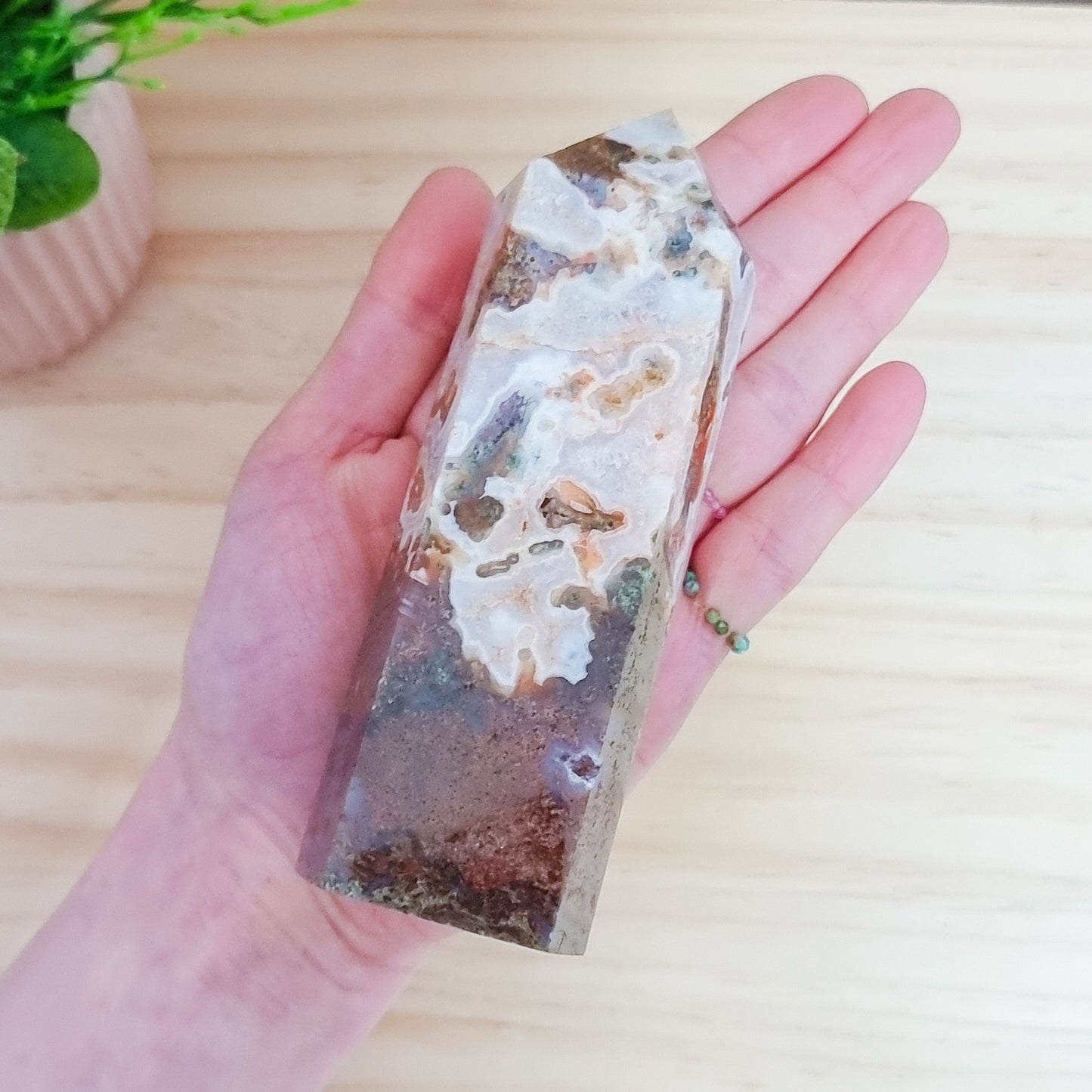 Red Moss Agate Tower