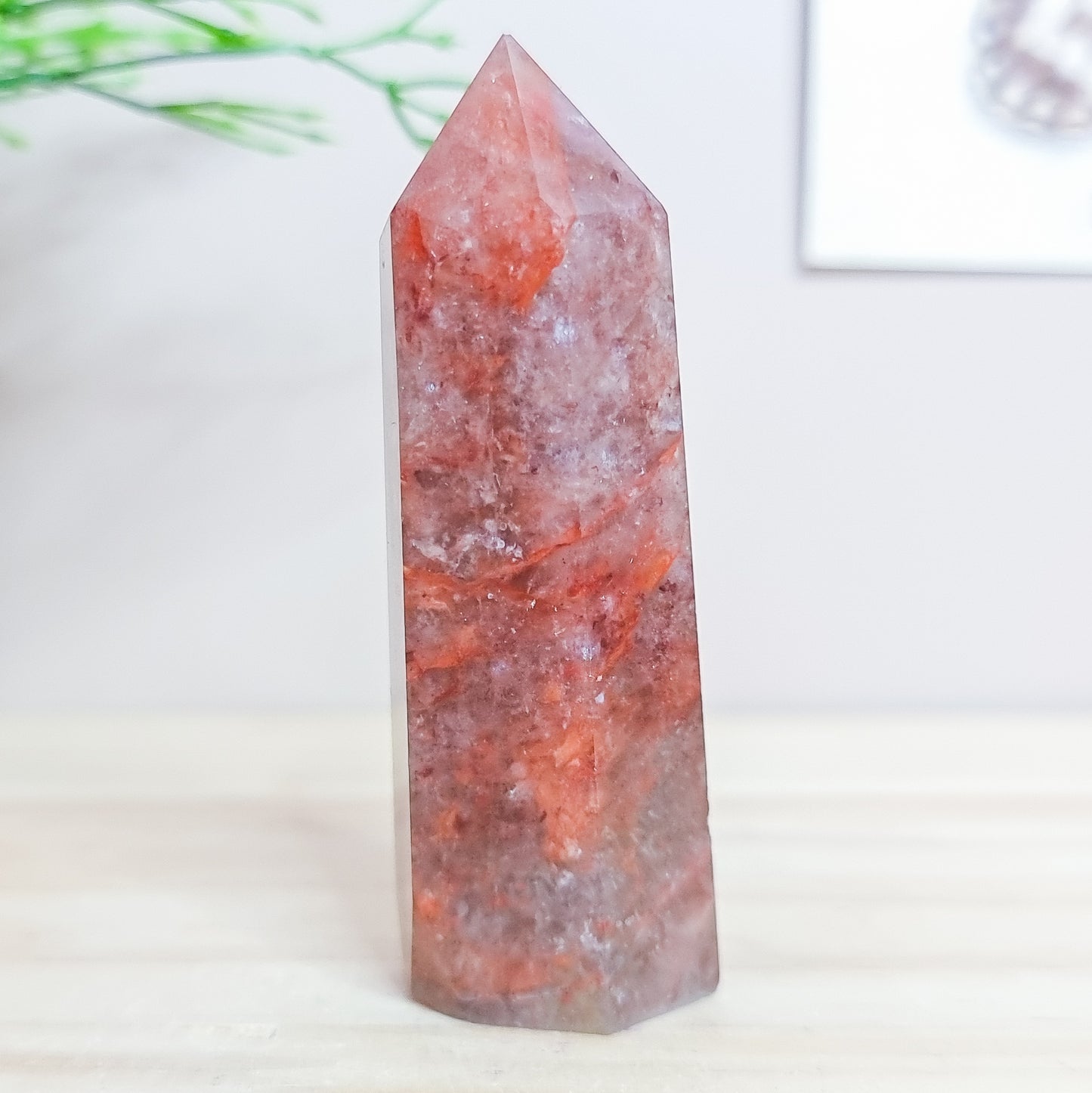 Fire/Red Hematoid Quartz Tower