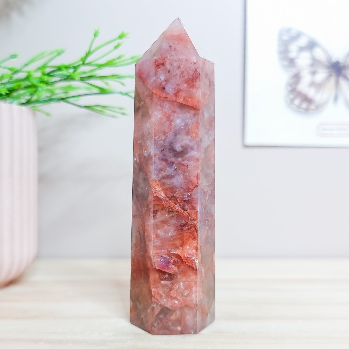 Fire/Red Hematoid Quartz Tower