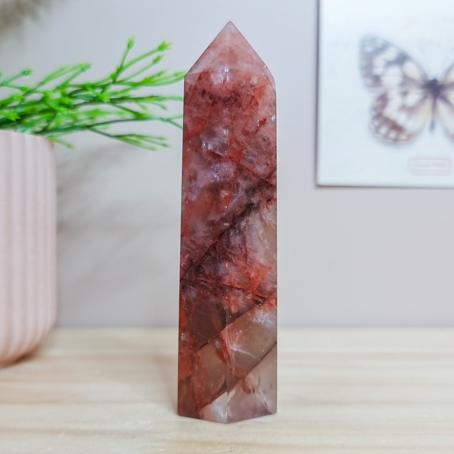 Fire/Red Hematoid Quartz Tower