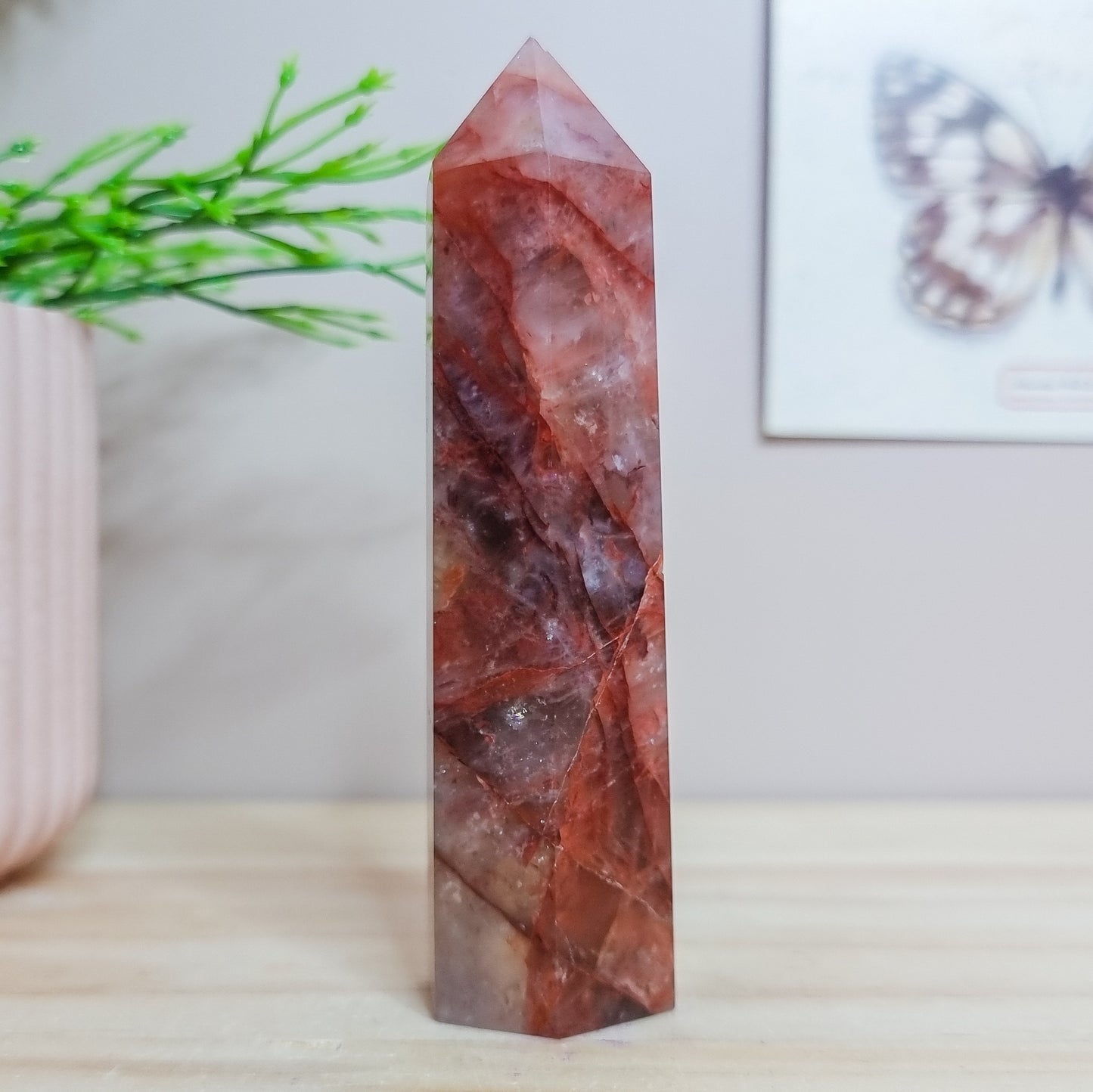 Fire/Red Hematoid Quartz Tower